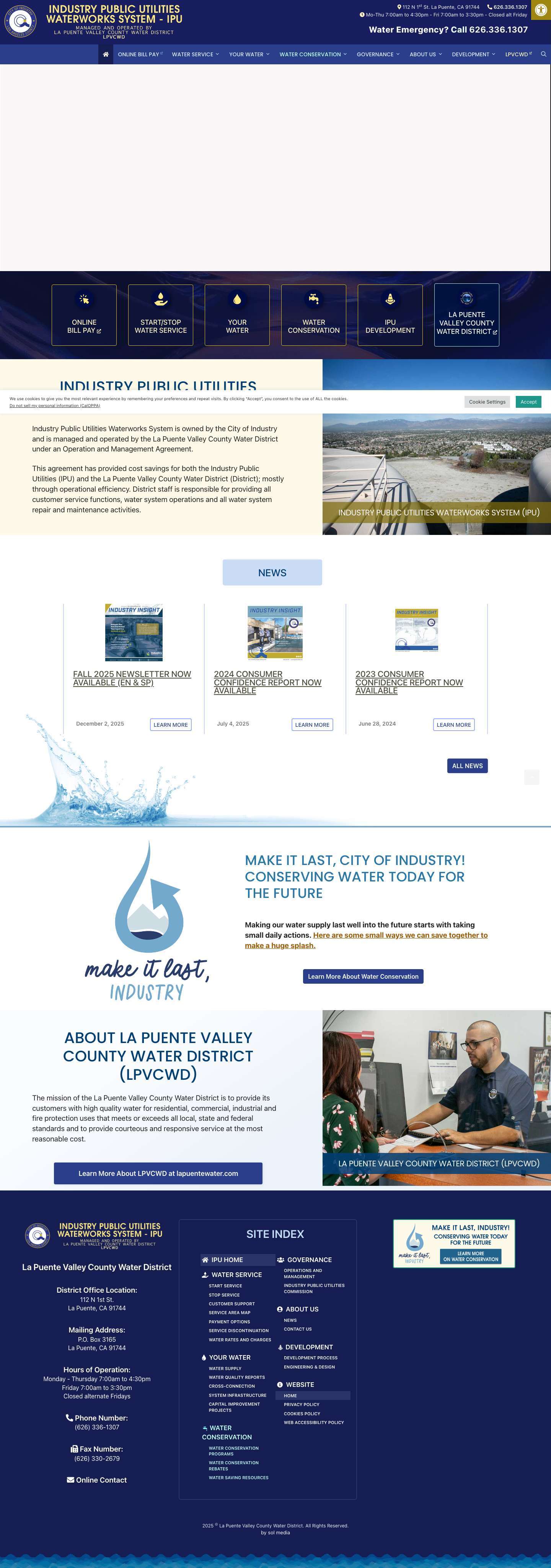 Industry Public Utilities Waterworks System | IPU – Managed and Operated by The La Puente Valley County Water District | LPVCWDAccessibility ToolsIncrease TextDecrease TextGrayscaleHigh ContrastNegative ContrastLight BackgroundLinks UnderlineReadable FontReset - Full Screenshot