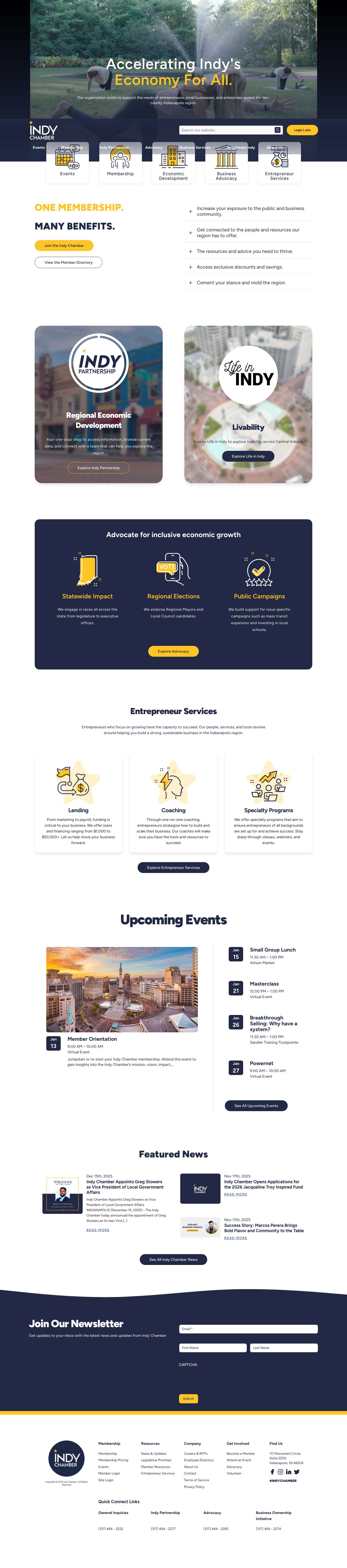 Home - Indy Chamber - Full Screenshot