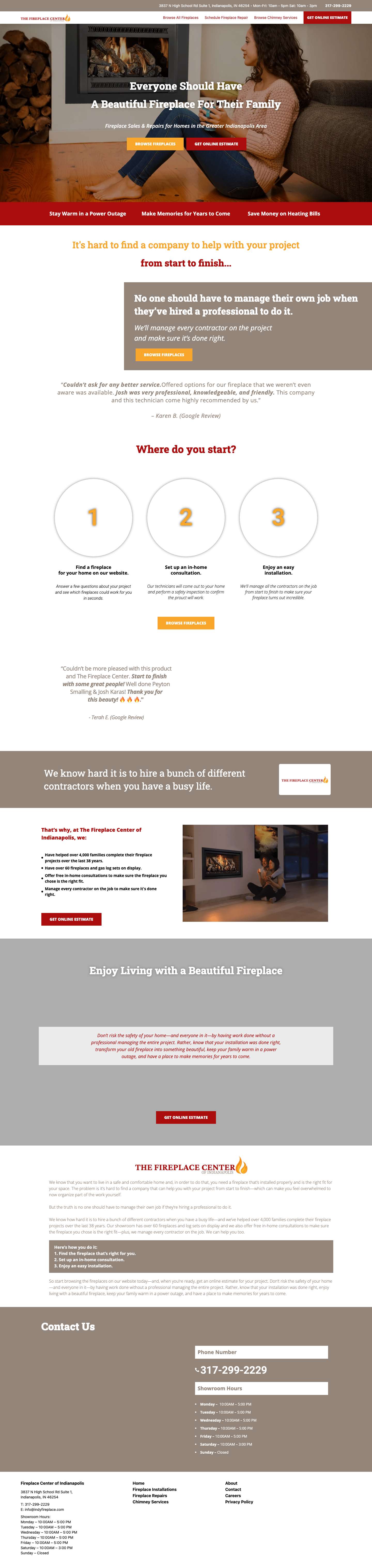 Homepage - Fireplace Center of Indianapolis - Full Screenshot