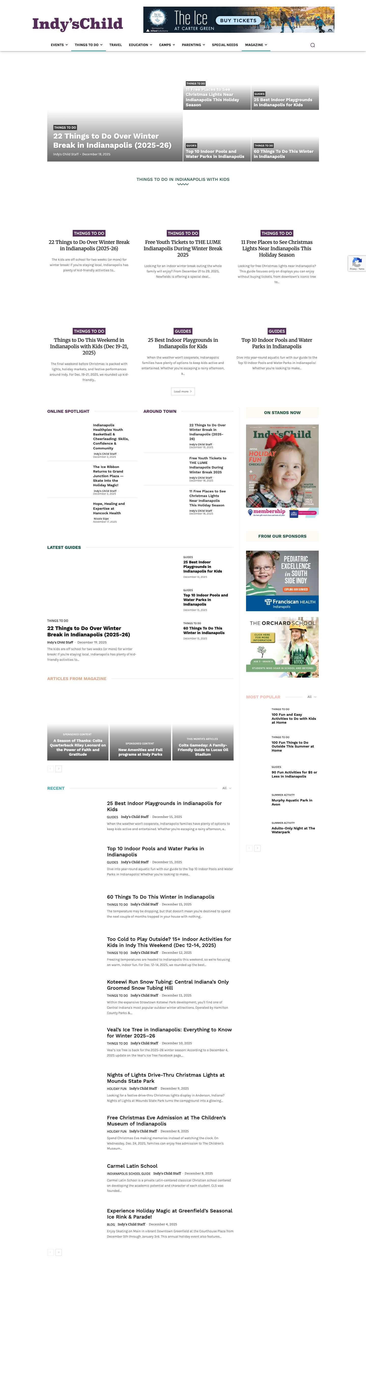 Indy’s Child Magazine | Parenting and Family Fun in Indianapolis - Full Screenshot