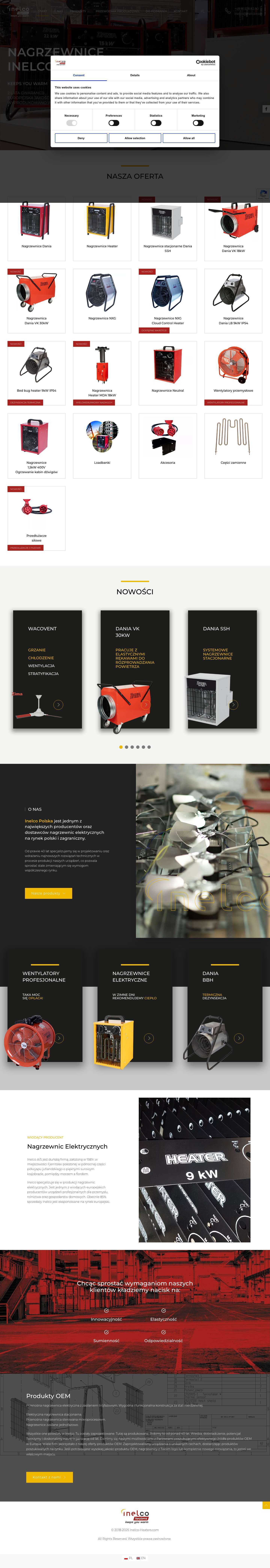 Inelco Polska Sp. z o.o. - INELCO HEATERS - Full Screenshot