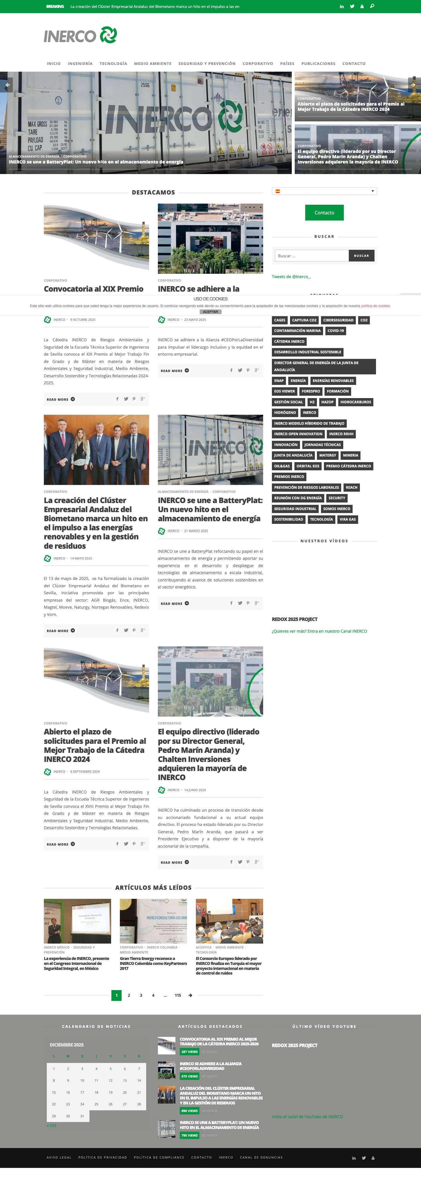 Inercomunicación - Portal de noticias de INERCO - Full Screenshot