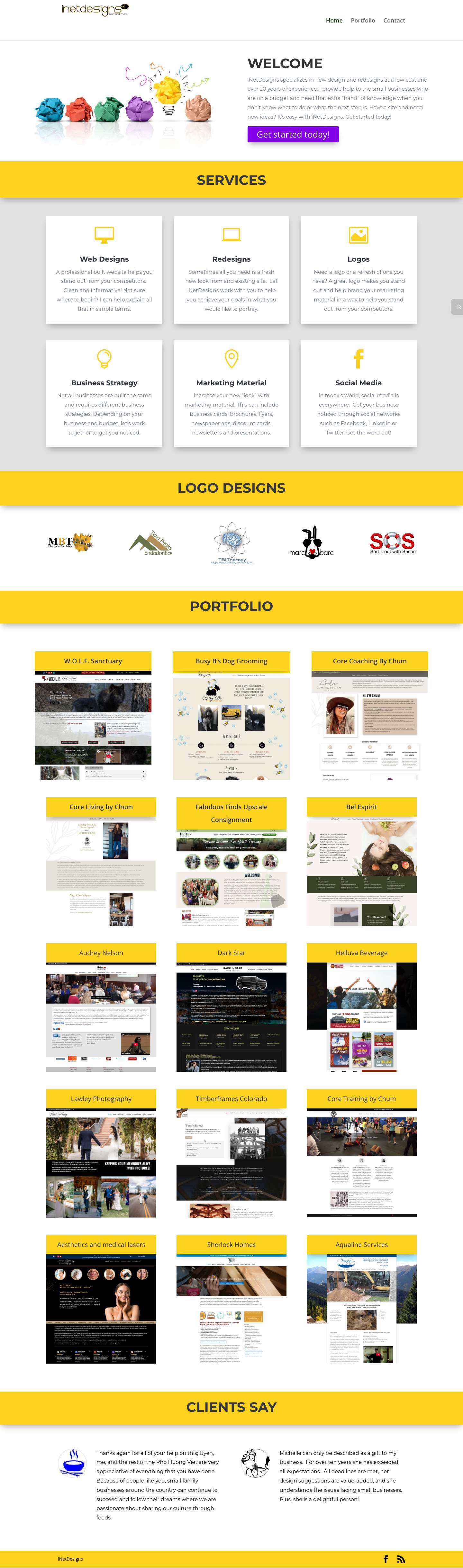 Home | iNetDesigns web design - Full Screenshot