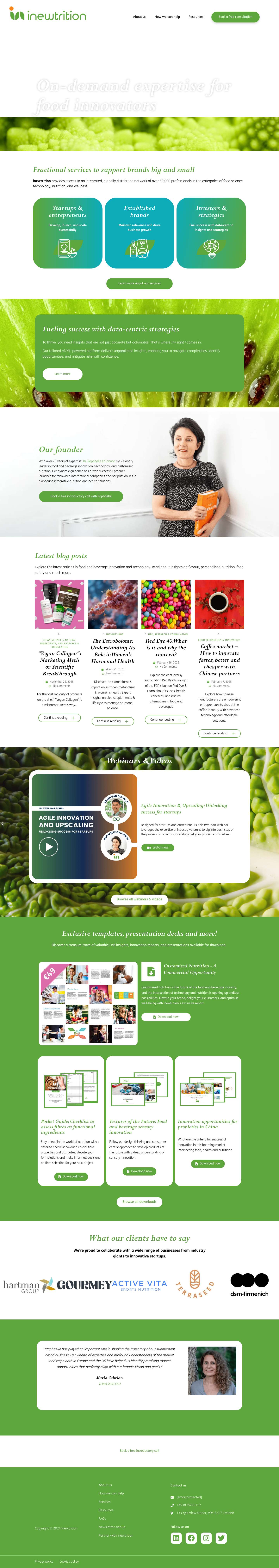 inewtrition | Food & Beverage Consulting Company - Full Screenshot
