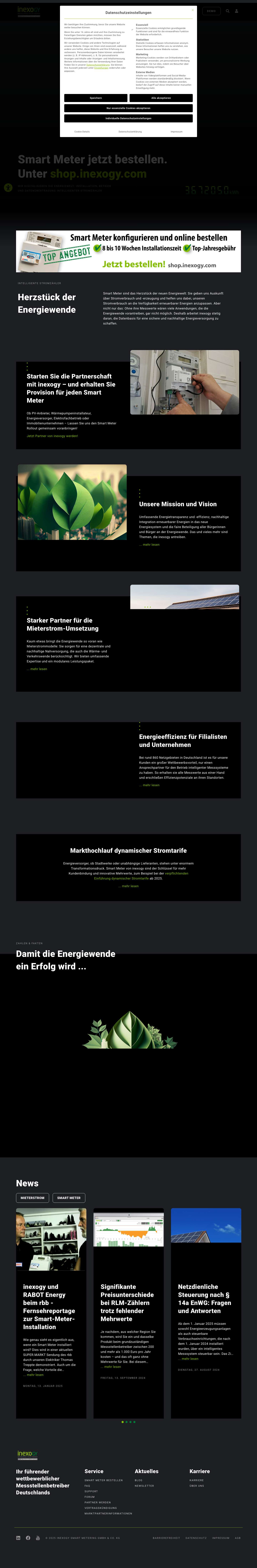 Intelligente Stromzähler und Messsysteme - inexogy - Full Screenshot