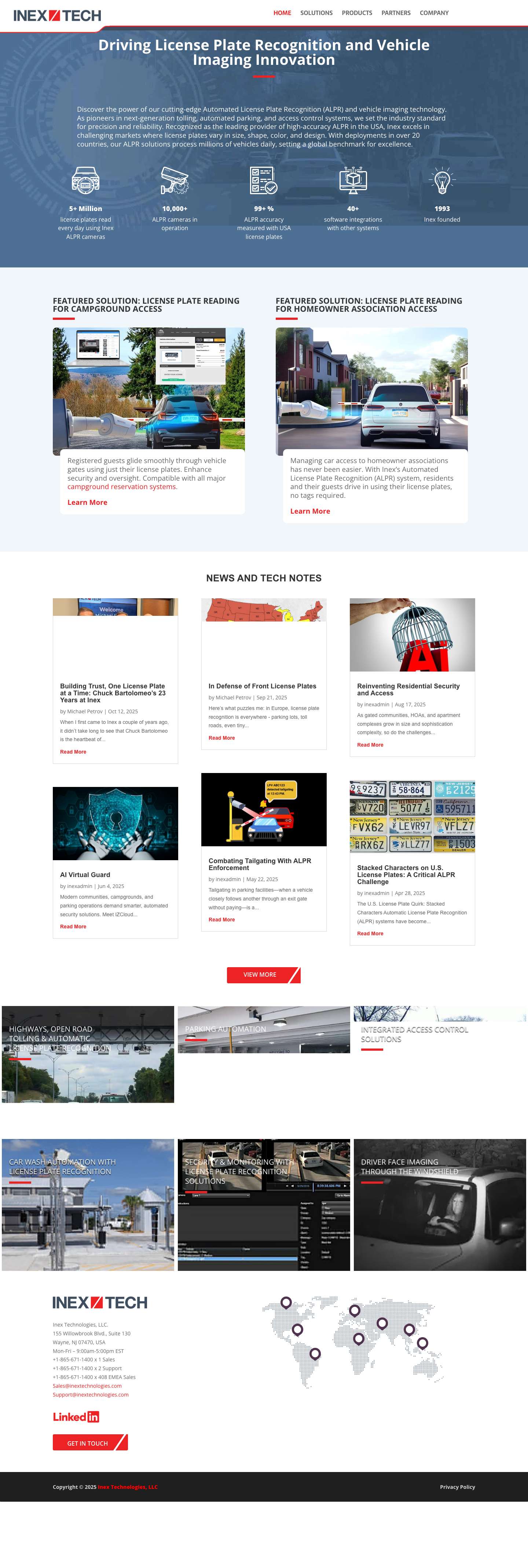 Inex Technologies: Leading LPR & Vehicle Imaging SolutionsInex Technologies: Leading LPR & Vehicle Imaging SolutionsForm with reCAPTCHA - Full Screenshot