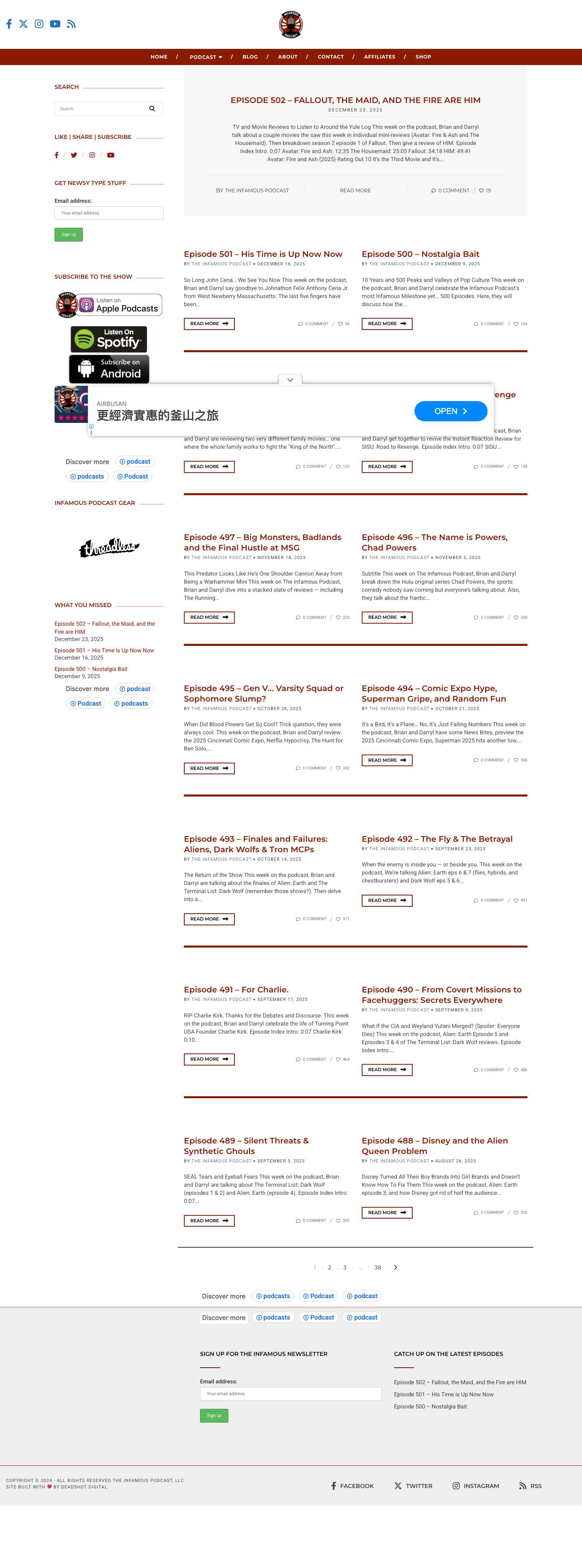 The Infamous Podcast – New Episodes Every Tuesday - Full Screenshot