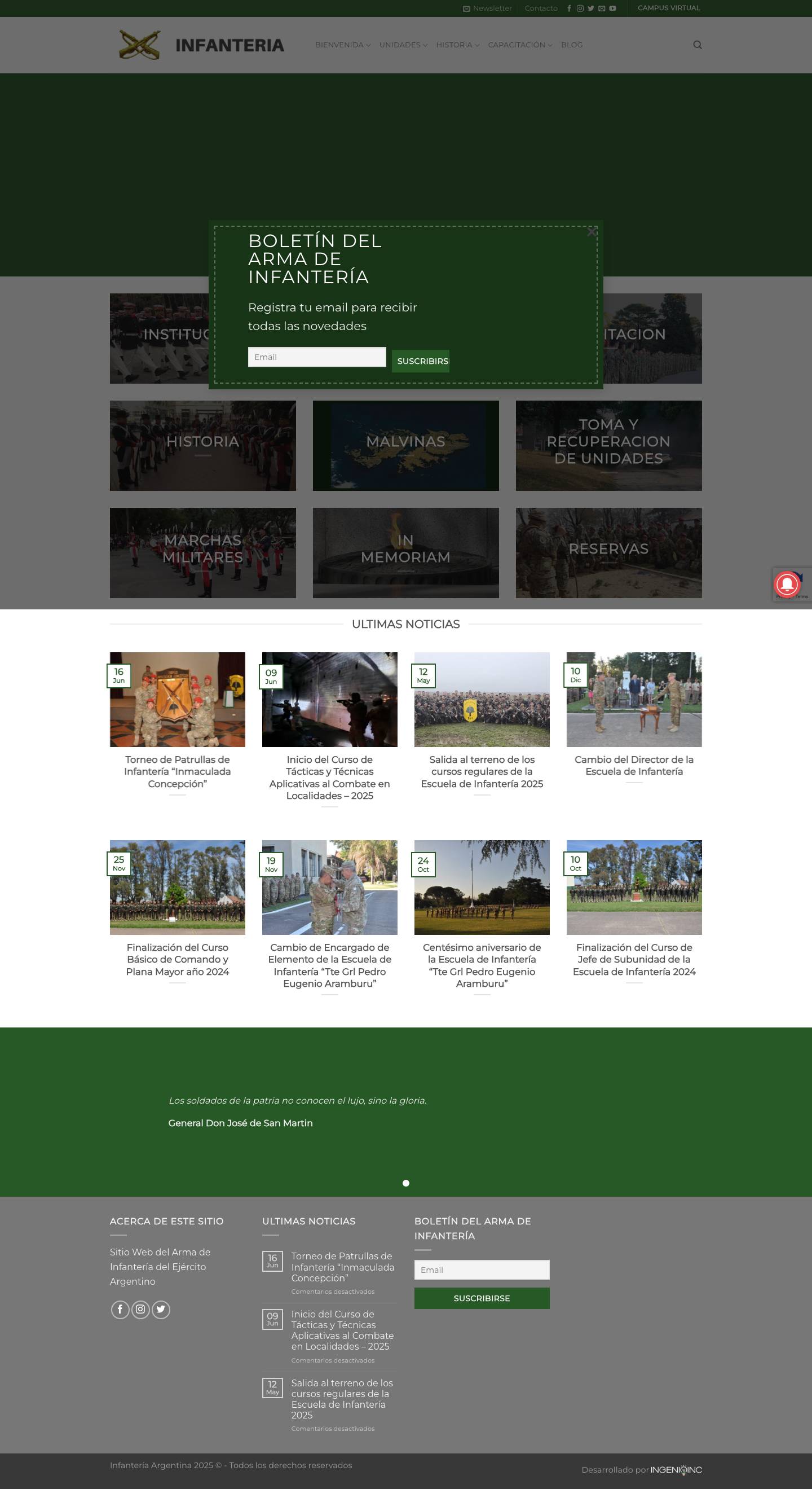Inicio - Infanteria Argentina - Full Screenshot