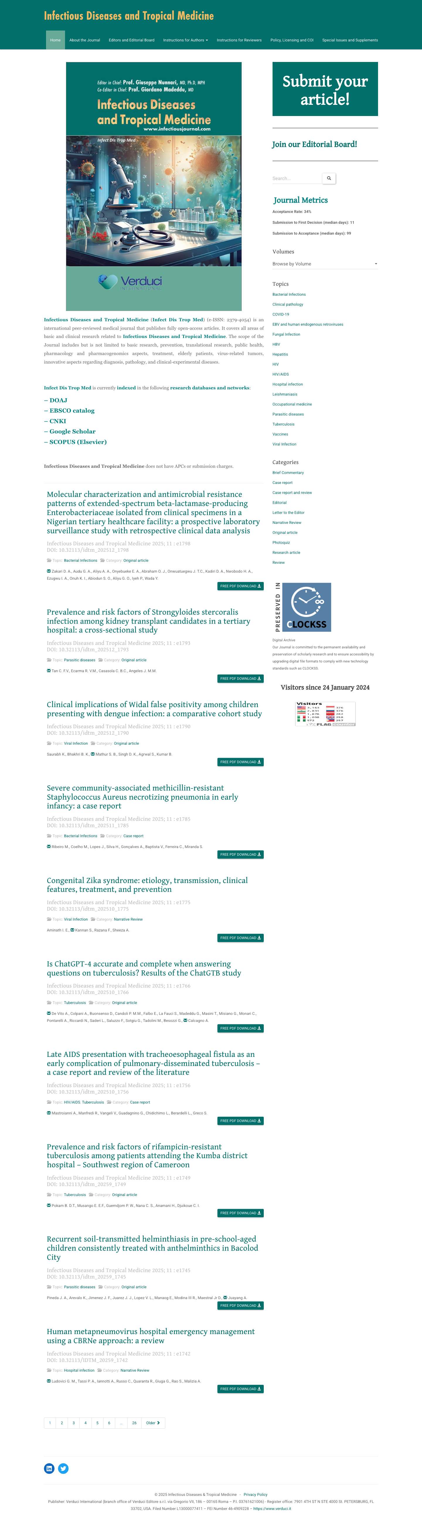 Infectious Diseases & Tropical Medicine - IDTM - Full Screenshot