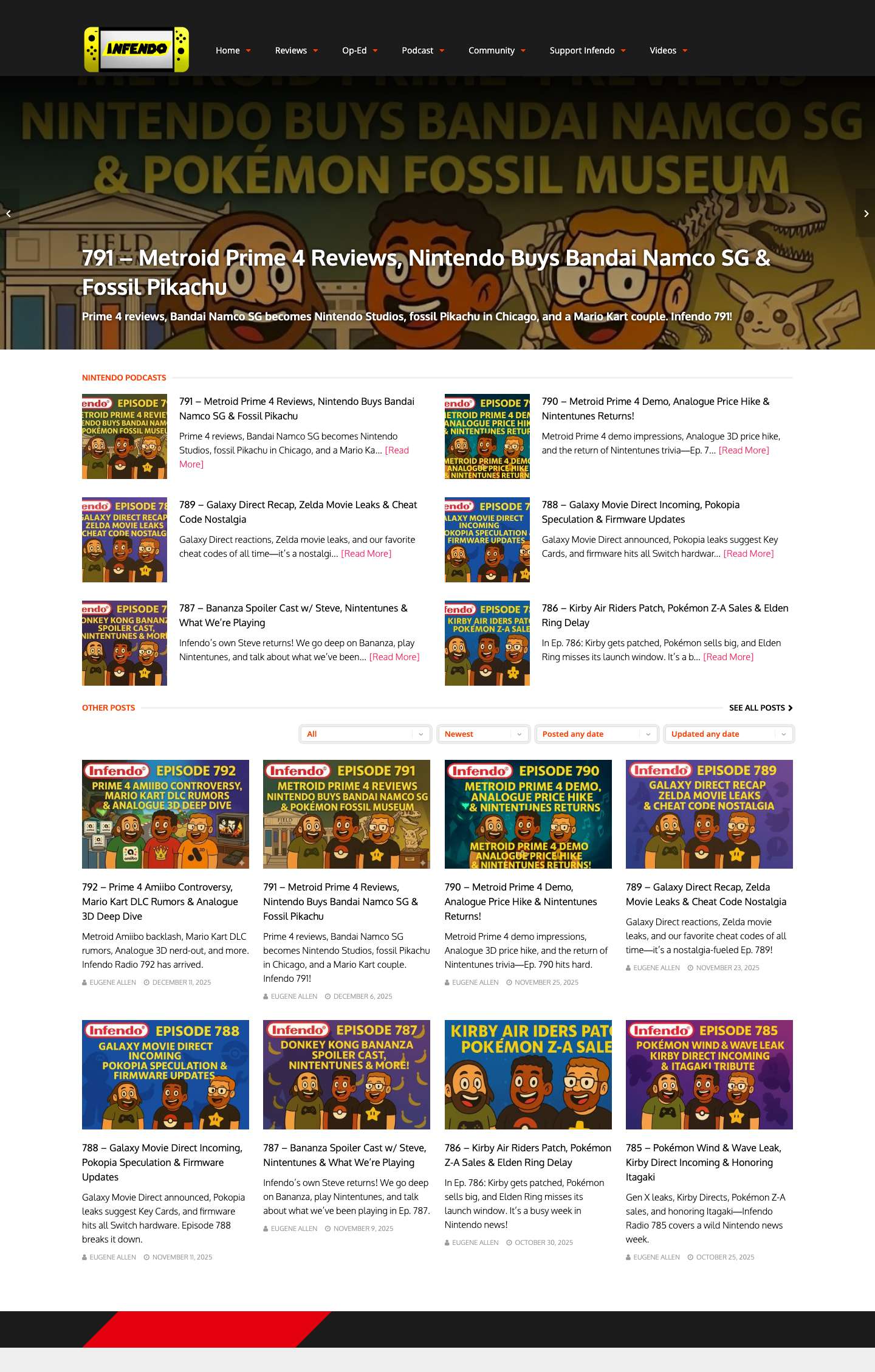 Infendo: Nintendo News, Review, Blog, and Podcast - Full Screenshot