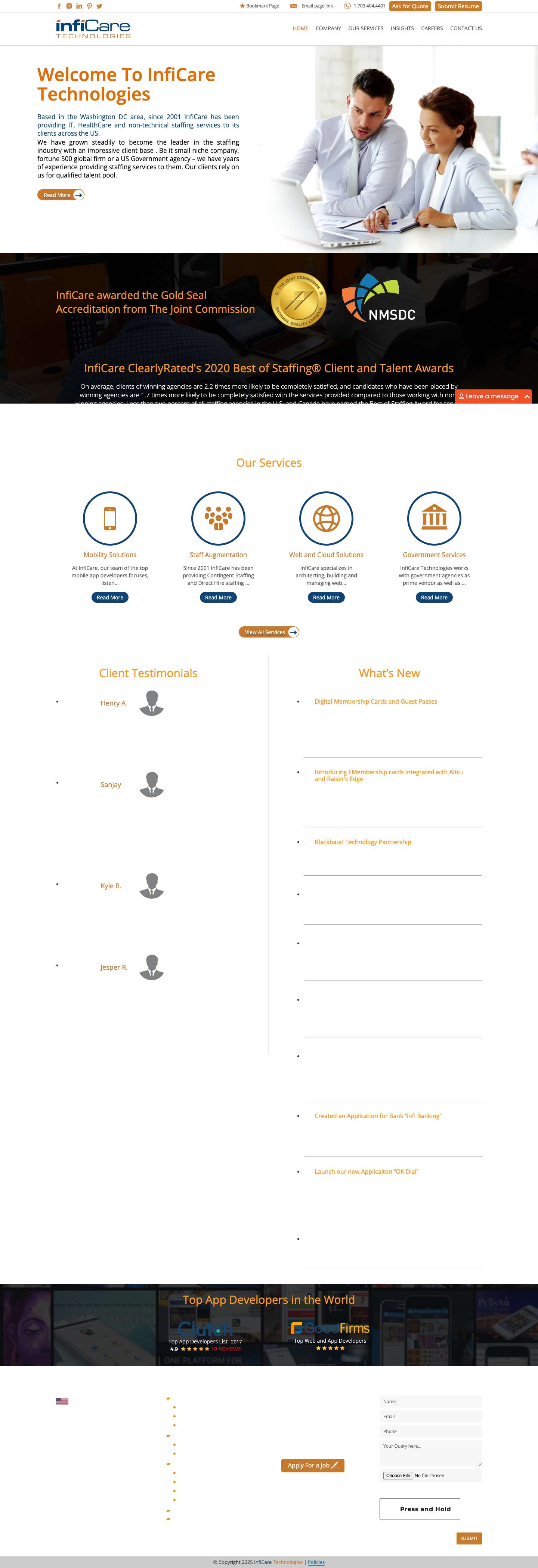 National and award-winning Tier 1 staffing supplier and digital solutions provider - Full Screenshot