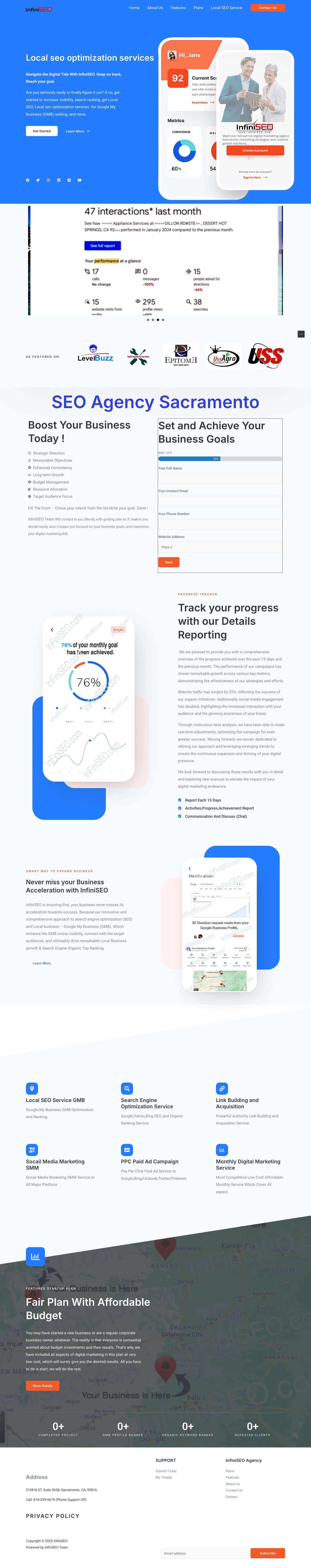 Home - InfiniSEO - Local SEO Agency - Ongoing monthly seo services - Full Screenshot