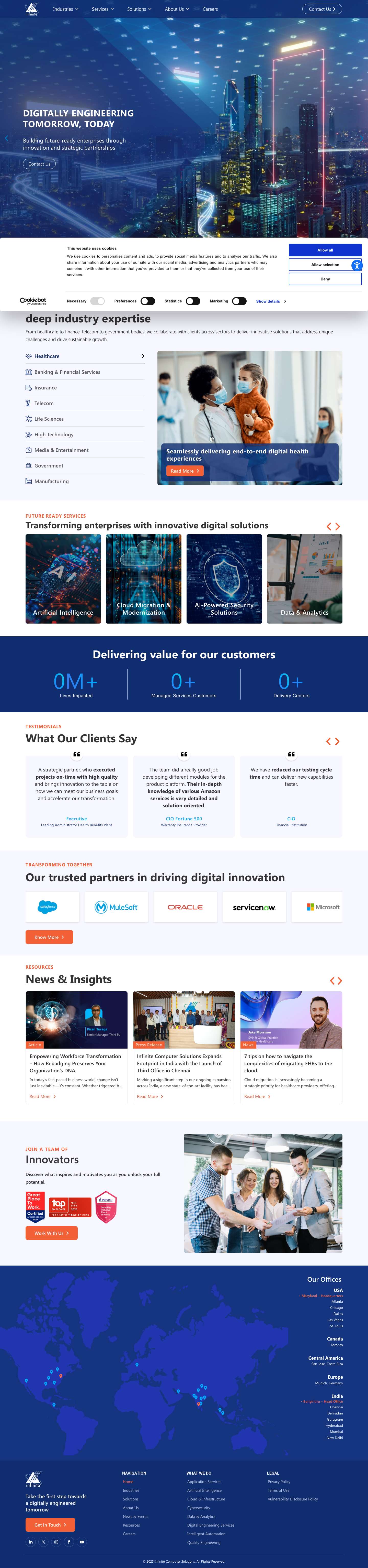 Infinite | Global Digital Engineering & IT Services | 20+ Years - Full Screenshot
