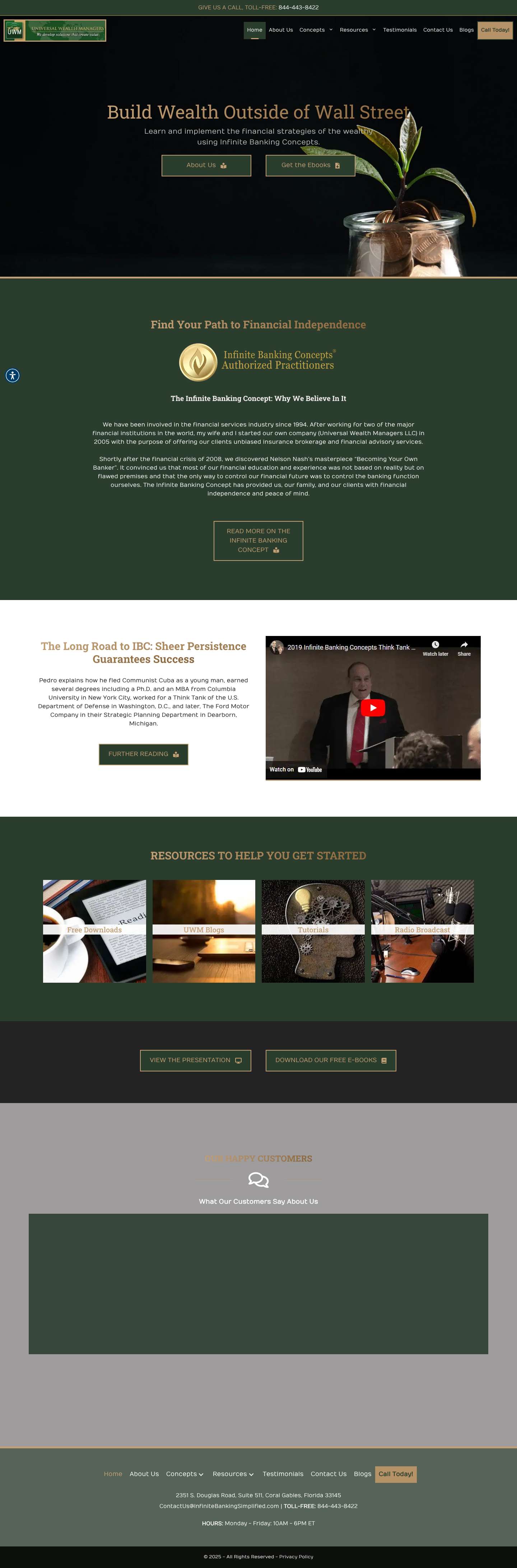 Infinite Banking Experts | Coral Gables, FL | Universal Wealth Managers LLC - Full Screenshot