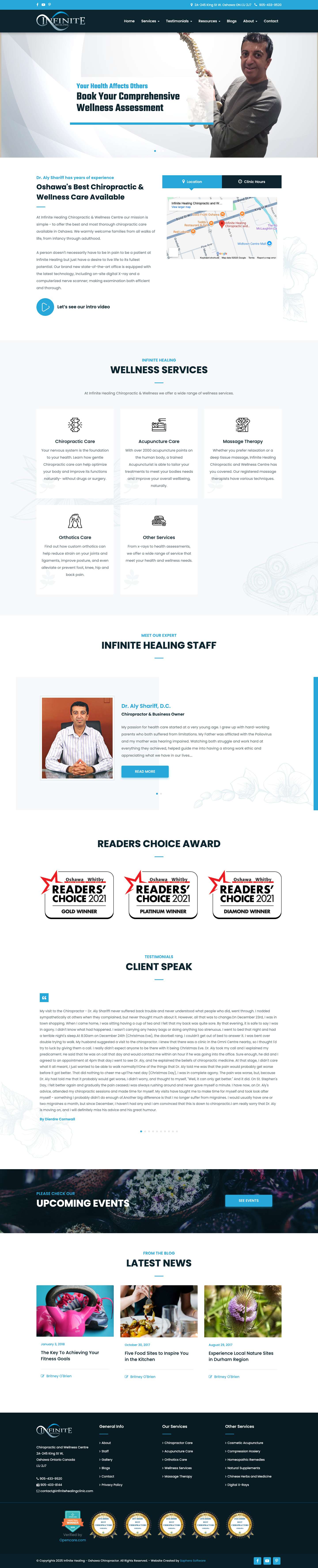 Infinite Healing Chiropractic and Wellness Centre - Chiropractor in Oshawa - Full Screenshot