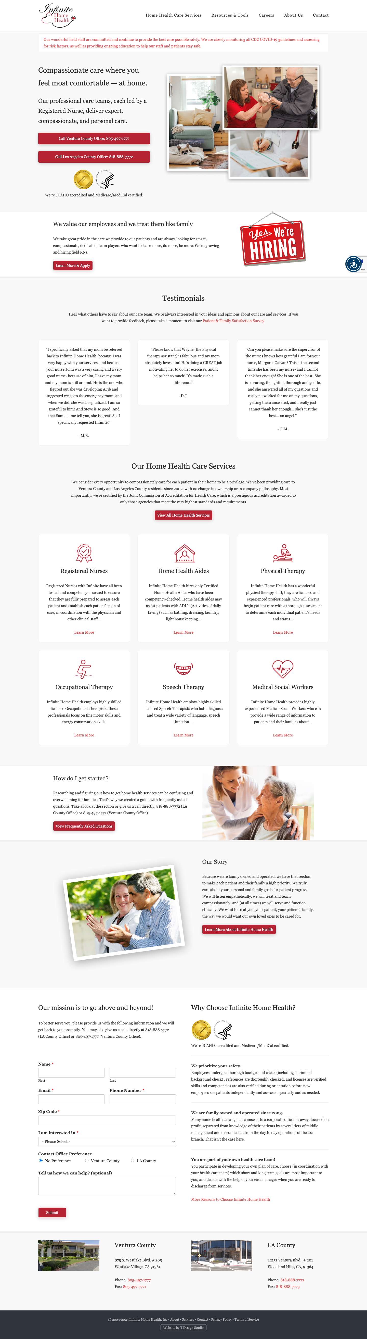 Infinite Home Health - Our family caring for yours - Full Screenshot