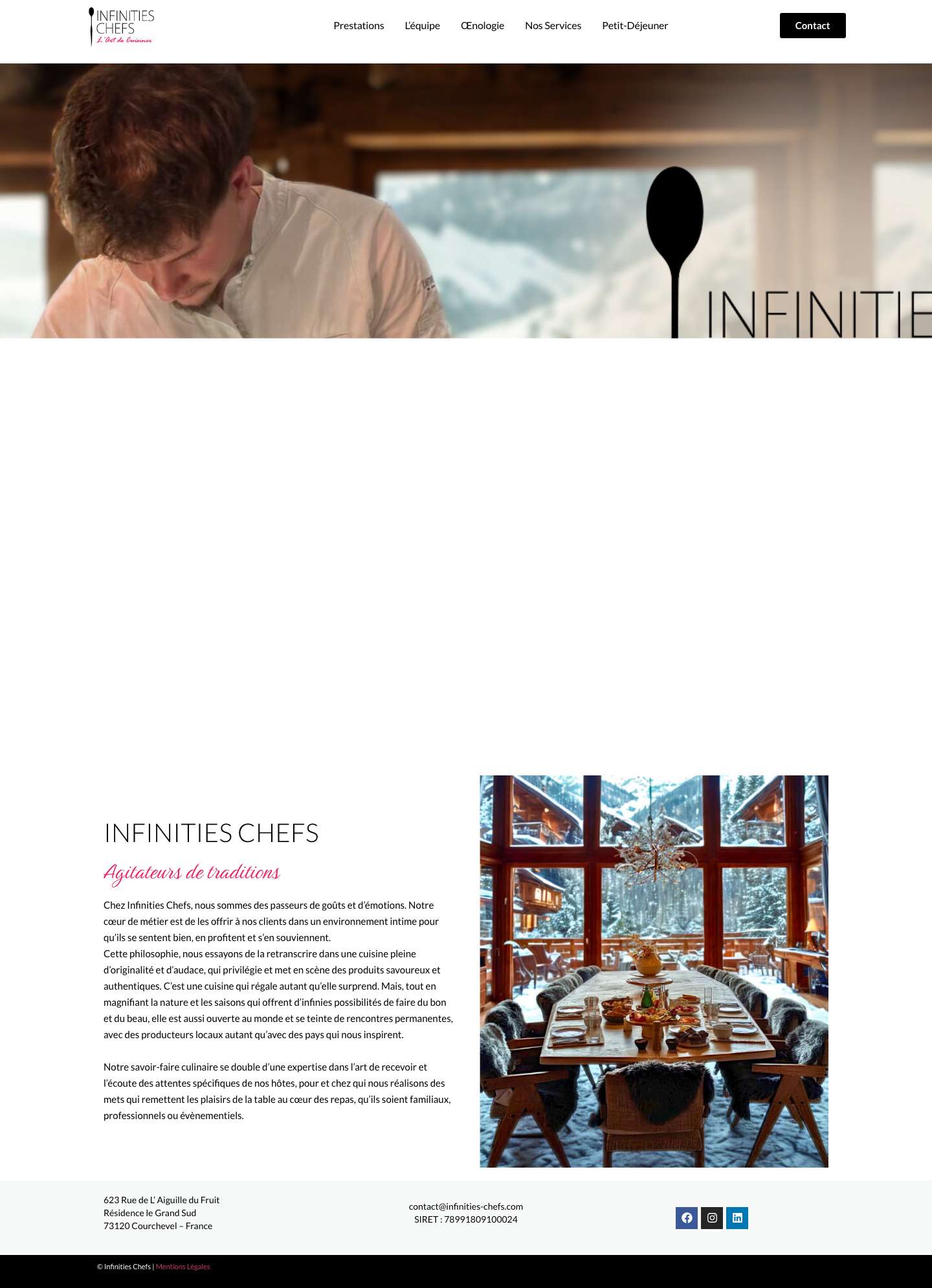 Infinities Chefs – Chefs à domicile - Full Screenshot