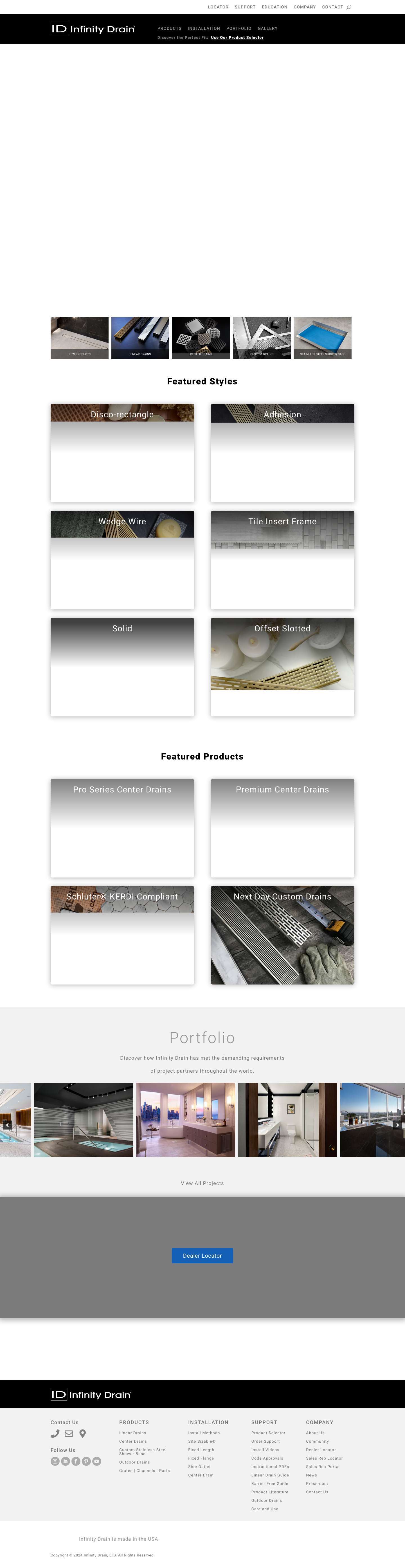 Infinity Drain: Linear Shower Drain and Trench Drain Systems - Full Screenshot