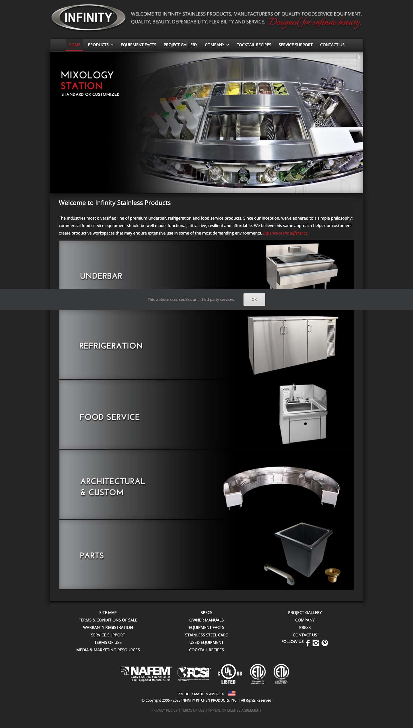 Infinity Stainless Products - Full Screenshot