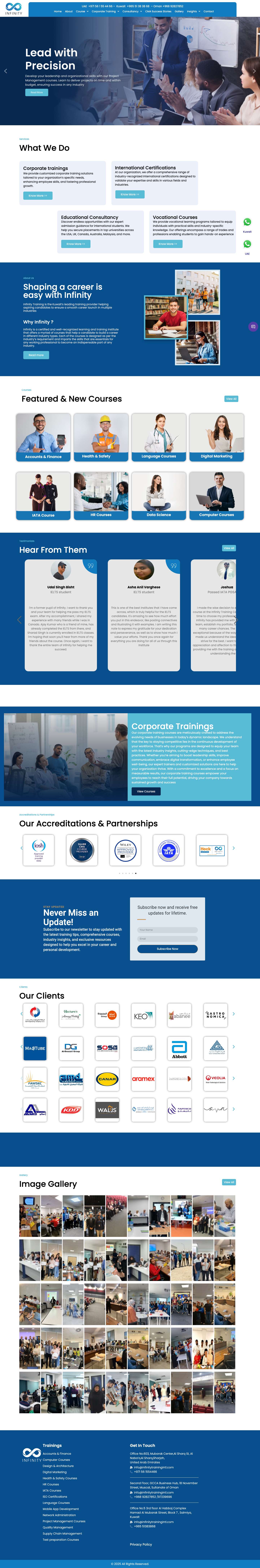 Leading Training and Learning Partner Kuwait, Infinity Training - Full Screenshot