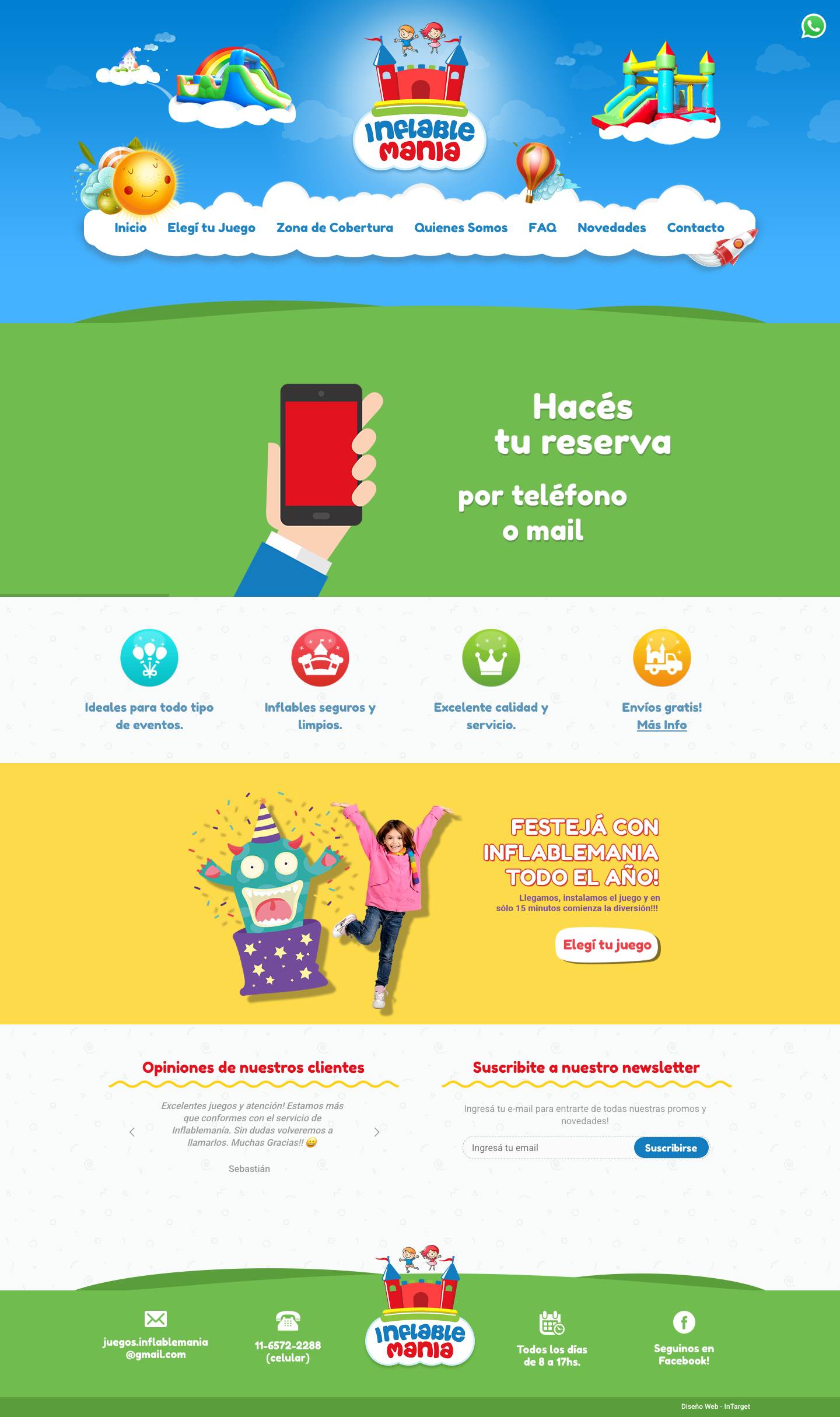 Alquiler de Juegos Inflables - Castillos - Plazas Blandas - Zona Norte - Full Screenshot