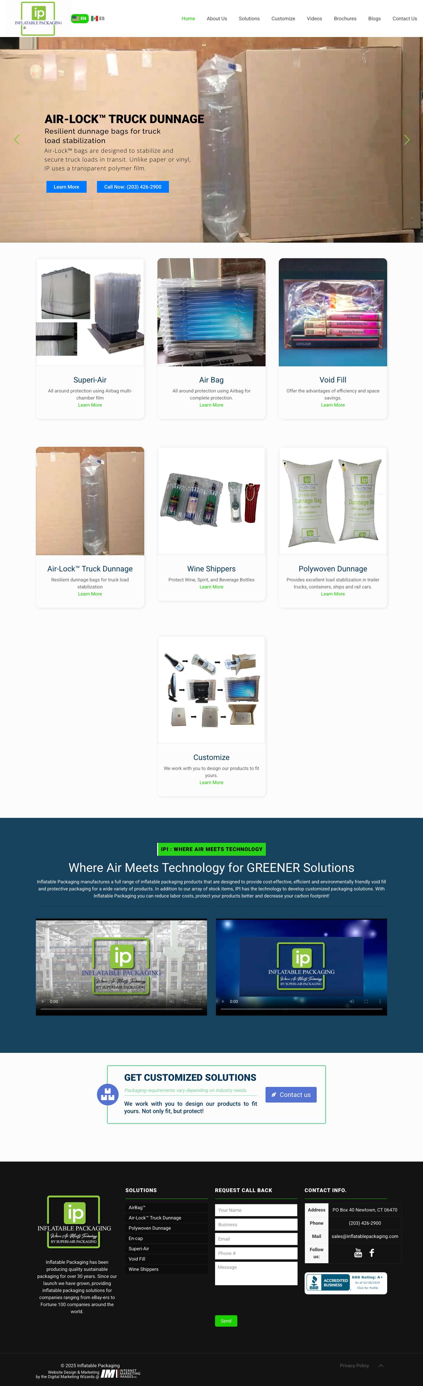 Inflatable Packaging | Inflatable Packaging Solutions - Full Screenshot