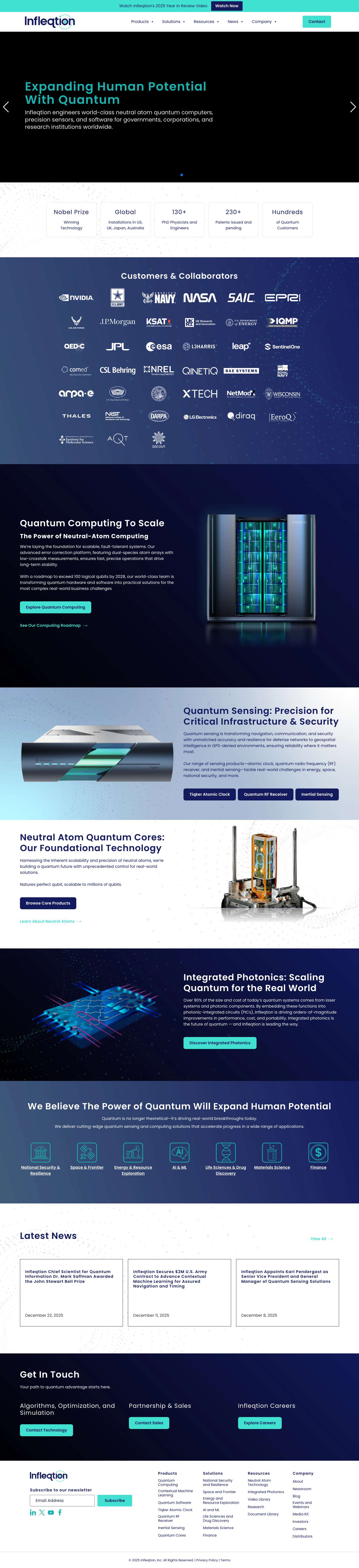 Infleqtion | Leaders in Quantum Technology - Full Screenshot