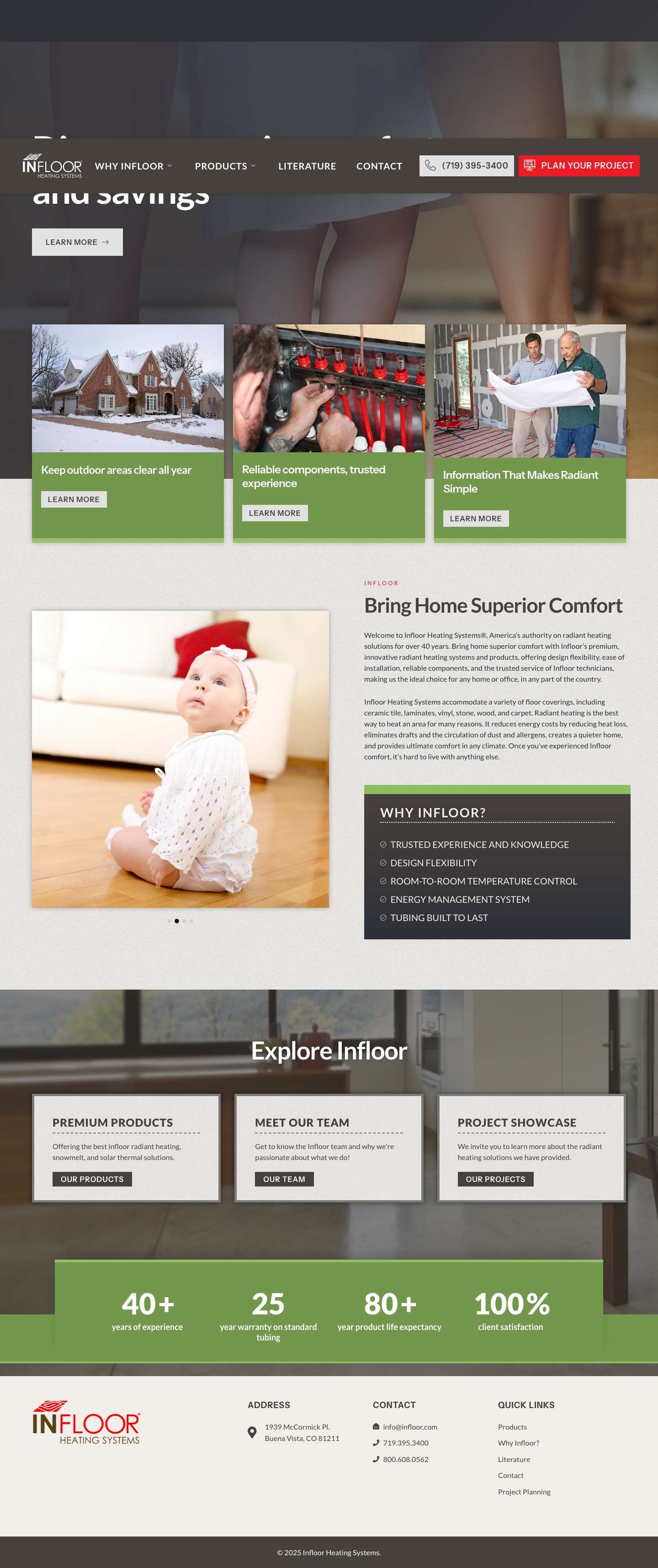 Home - Infloor Flooring & Heating - Full Screenshot