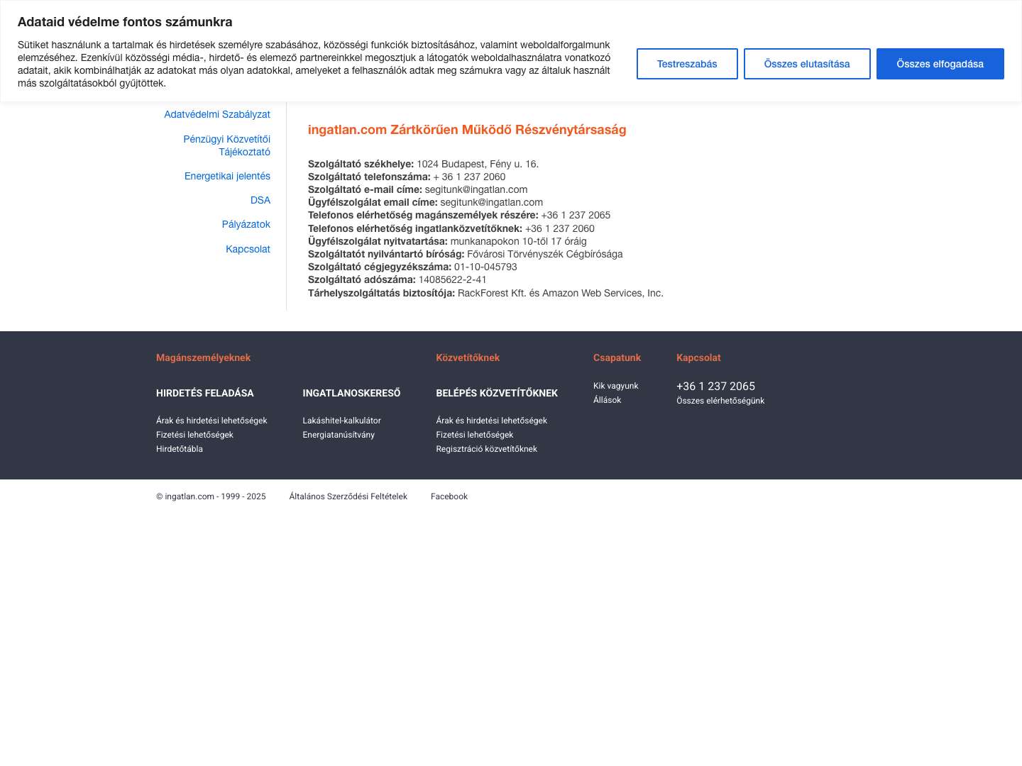 Impresszum - Full Screenshot