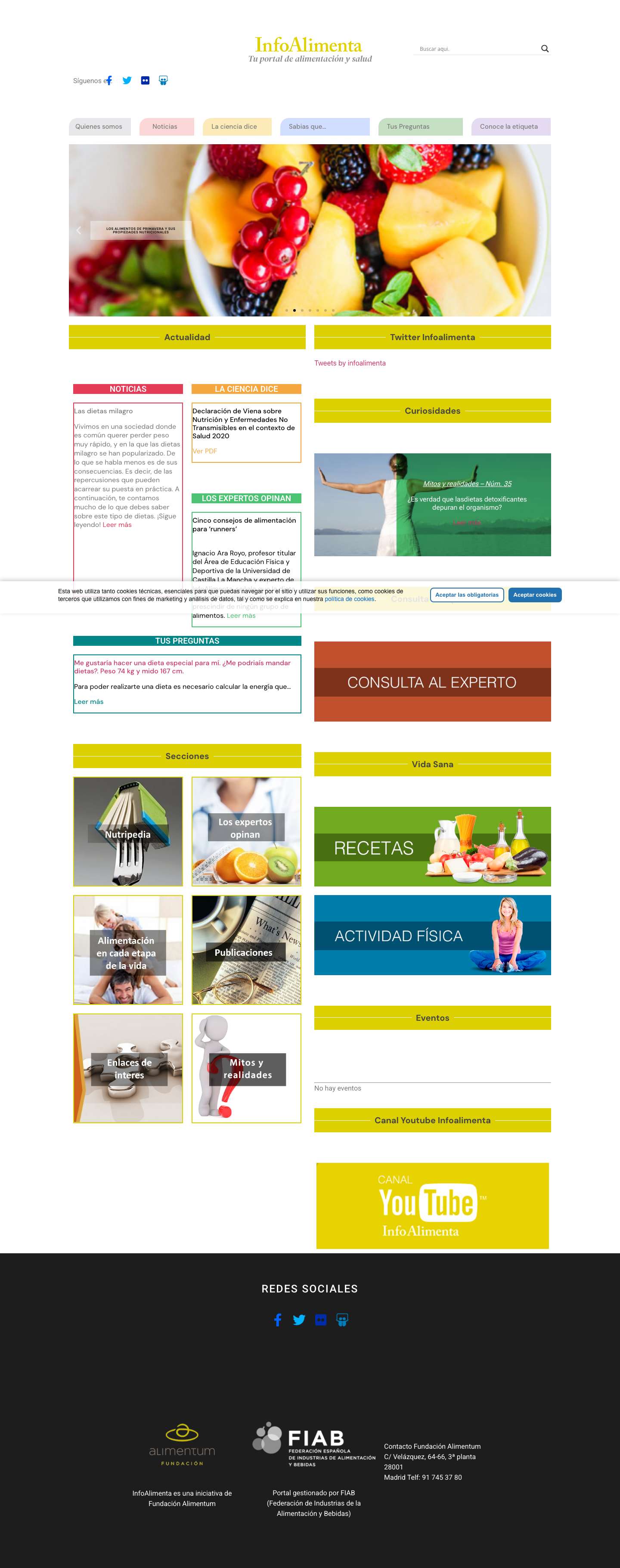 Home - Infoalimenta - Full Screenshot