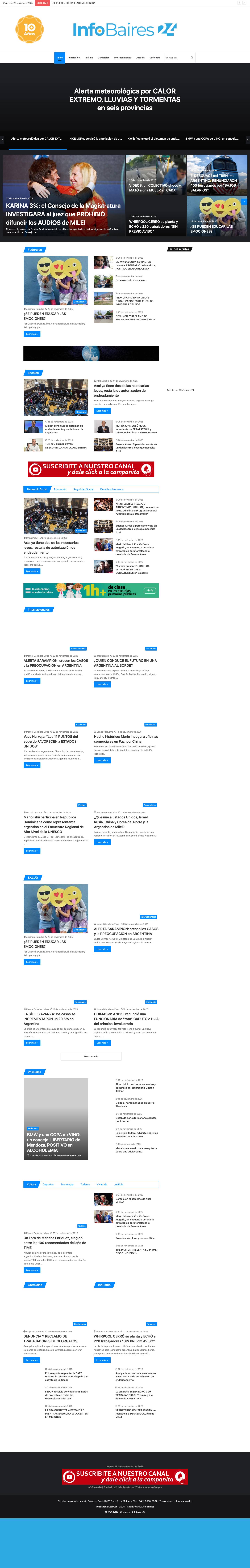 InfoBaires24 – Noticias Buenos Aires, Argentina, internacionales, federales Online - Full Screenshot