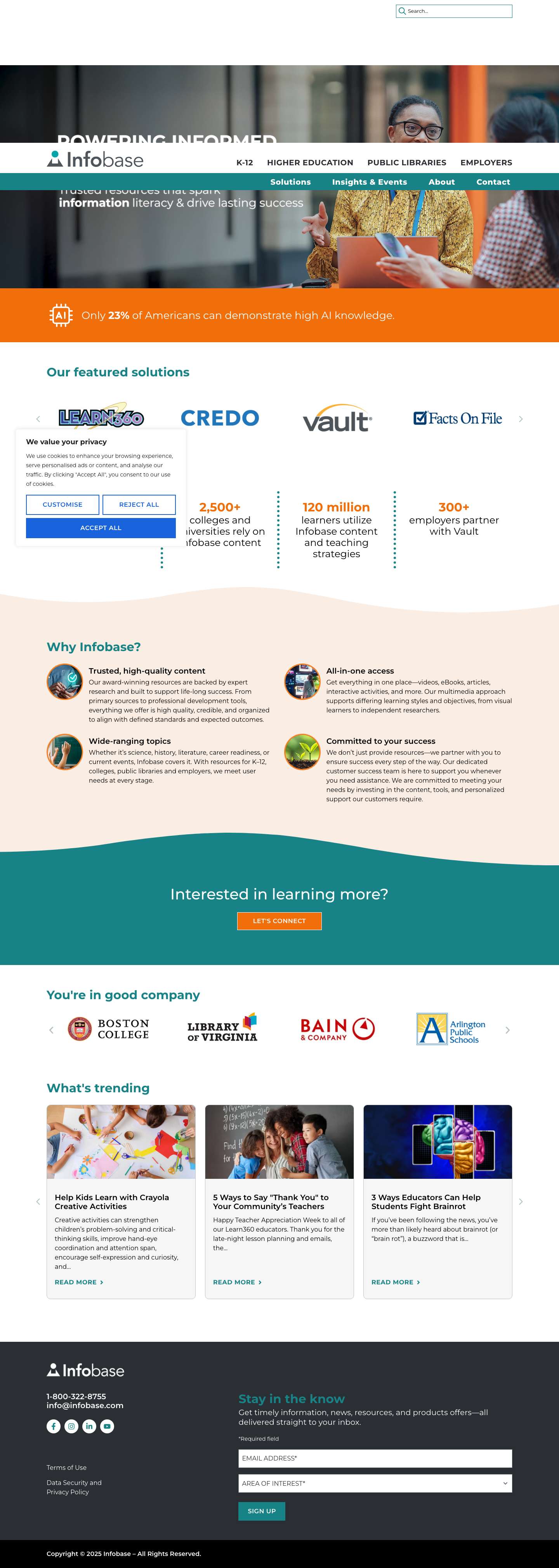 Powering Informed Decisions | Infobase - Full Screenshot