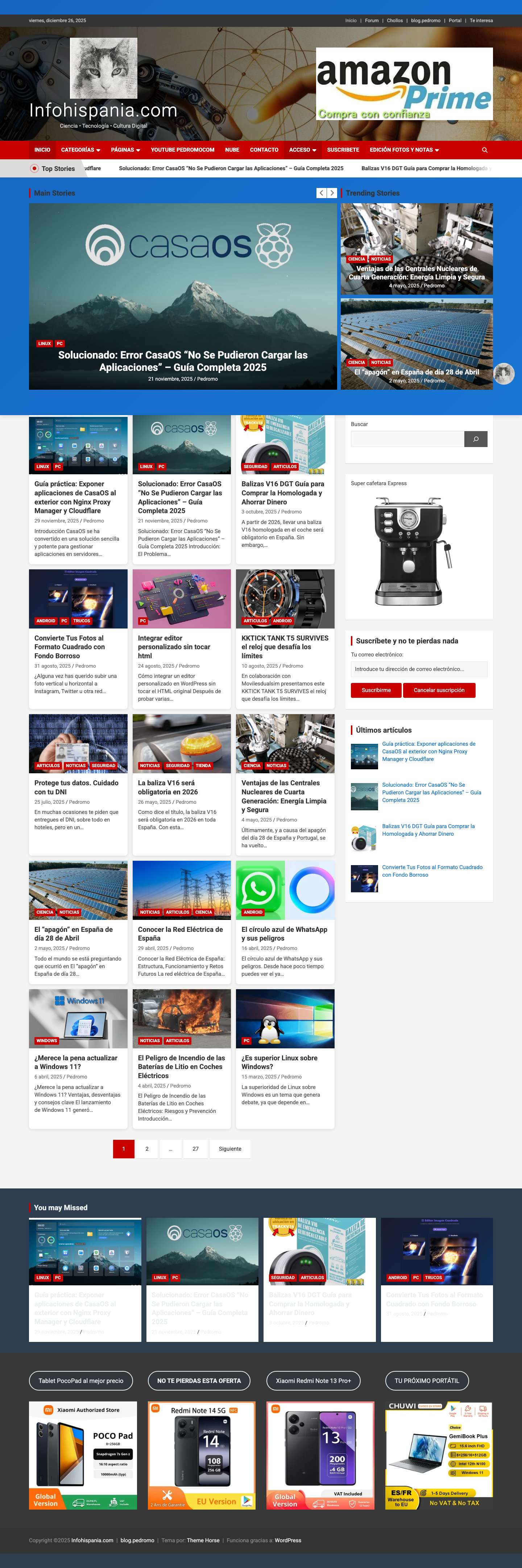 Infohispania.com - Ciencia • Tecnología • Cultura Digital - Full Screenshot