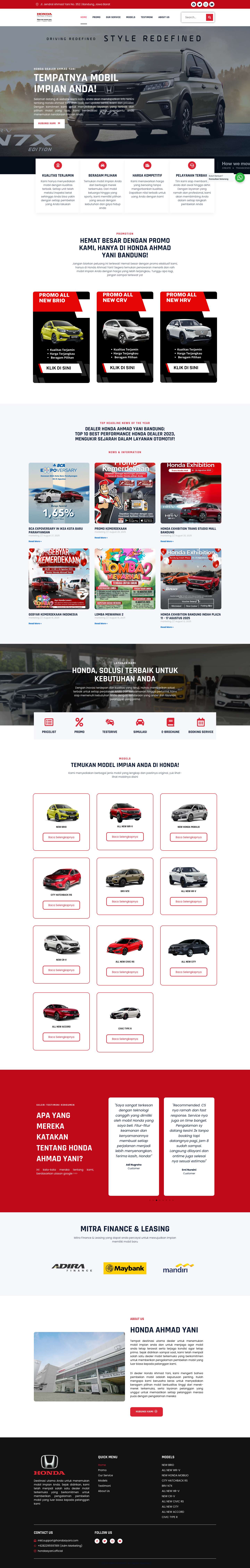 Dealer Marketing Honda Ahmad Yani Bandung - Promo&Diskon Harga Resmi - Full Screenshot