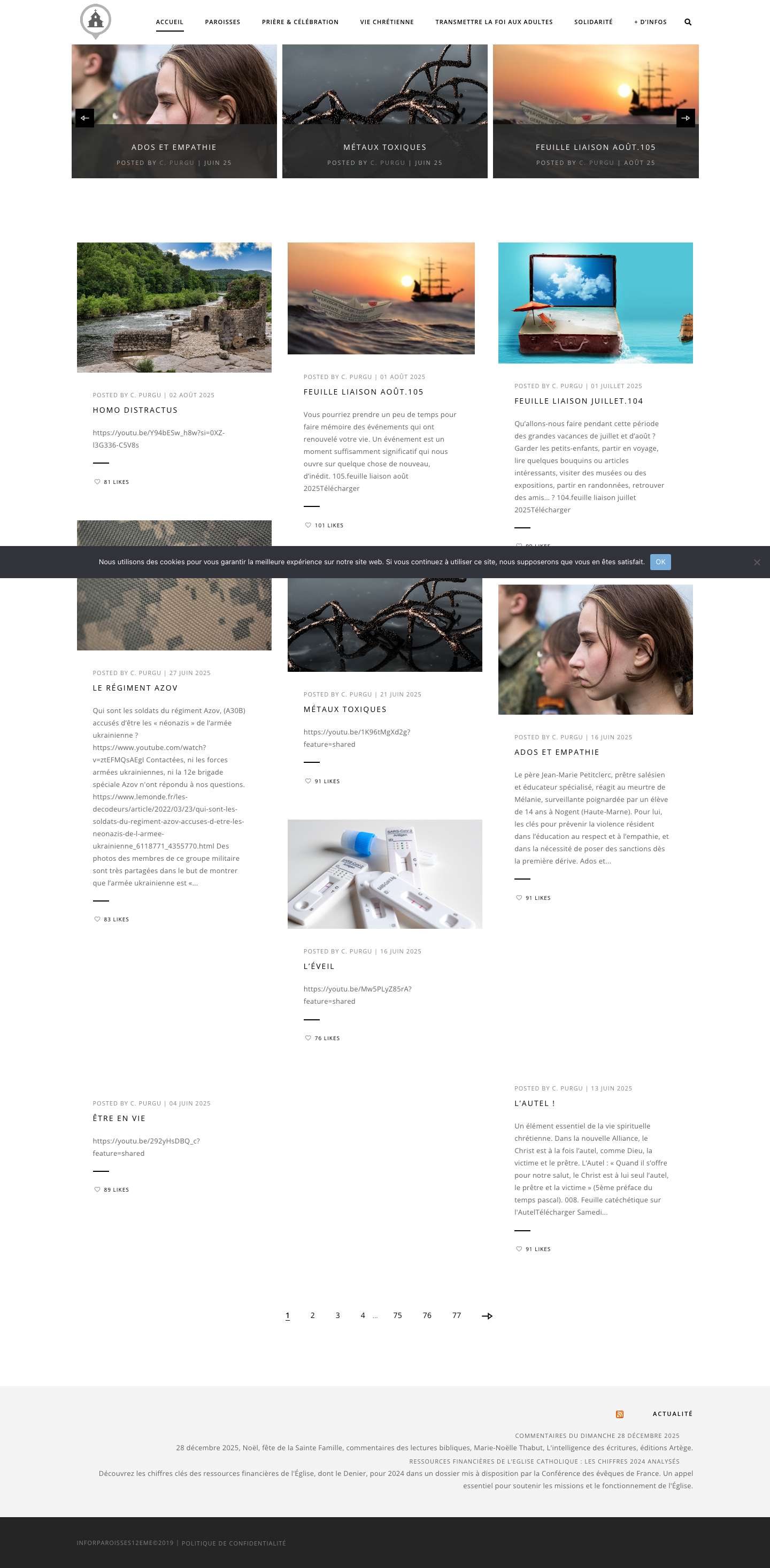 Accueil | info paroisses 12eme - Full Screenshot