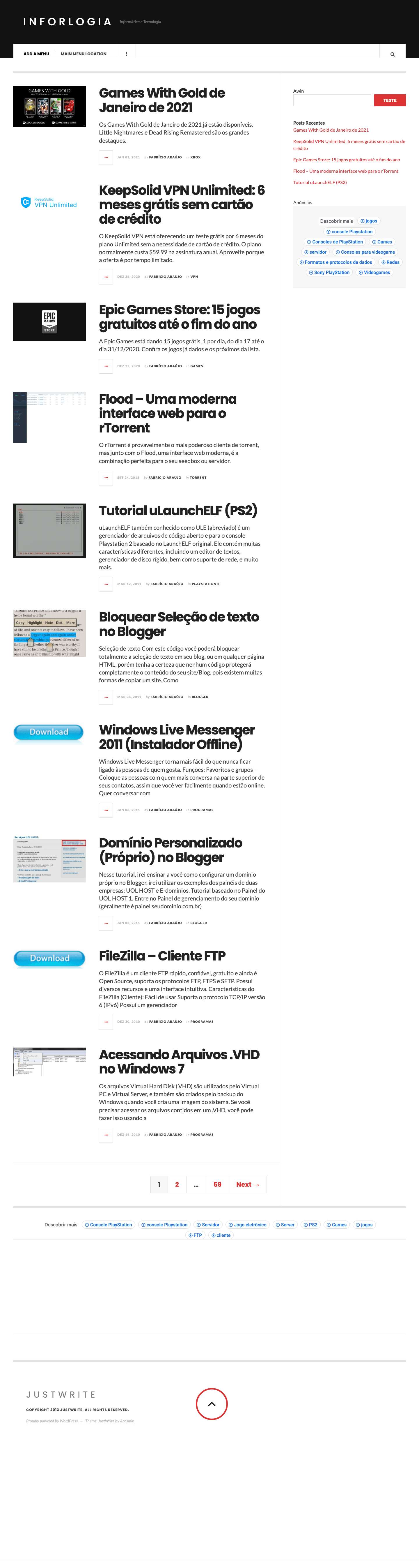 Inforlogia - Informática e Tecnologia - Full Screenshot