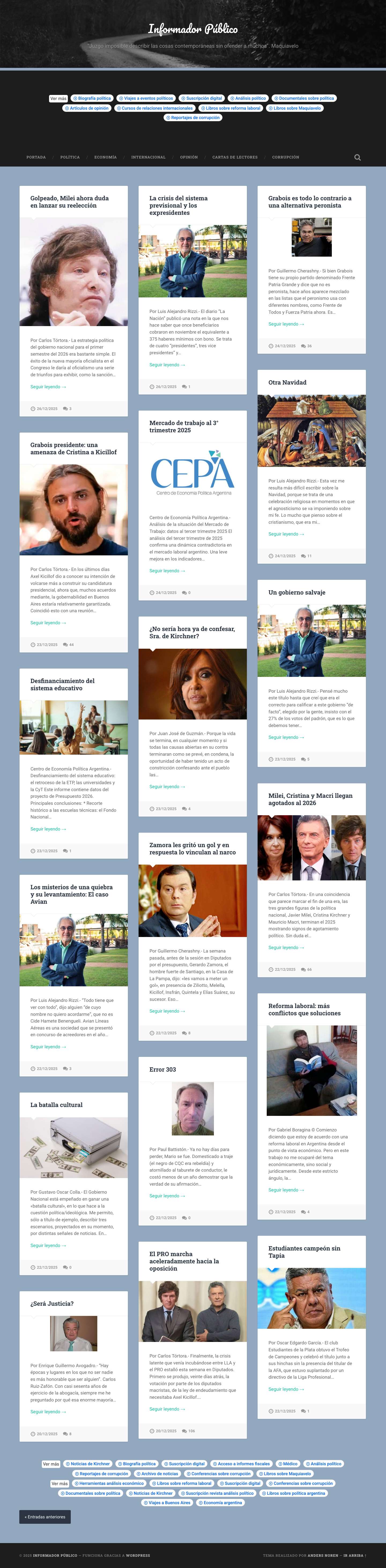 Informador Público – "Juzgo imposible describir las cosas contemporáneas sin ofender a muchos". Maquiavelo - Full Screenshot