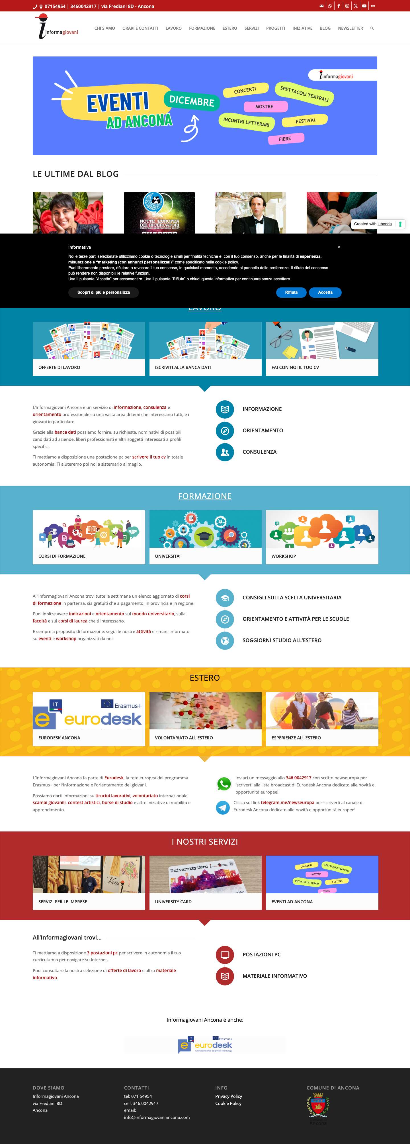 Home - Informagiovani AnconaFare clic per aprire il campo di ricercaScorrere verso l’alto - Full Screenshot