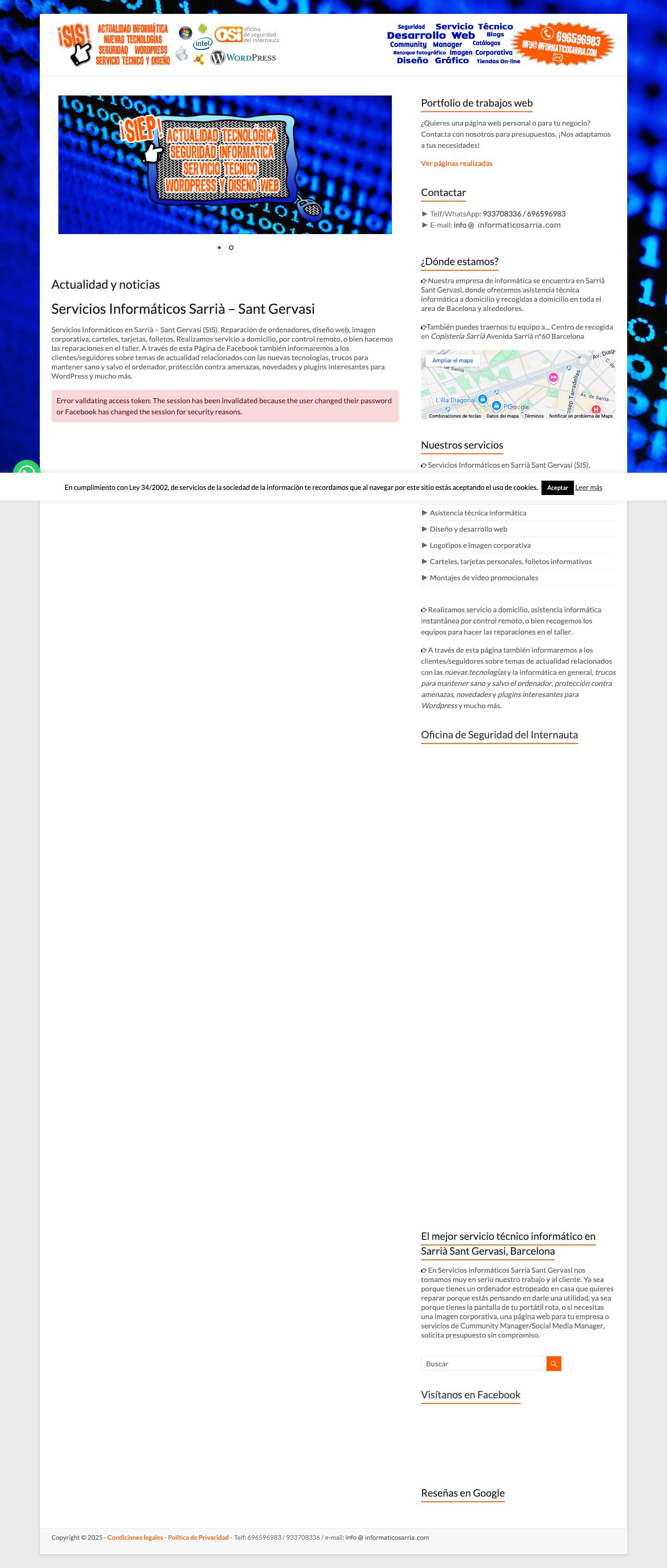 Servicio Informático Sarrià Sant Gervasi, informático Sarrià – Servicio técnico informático en Sarrià Sant Gervasi (SIS), reparación de ordenadores y diseño web, wordpress. Informático en Sarrià Sant Gervasi. - Full Screenshot