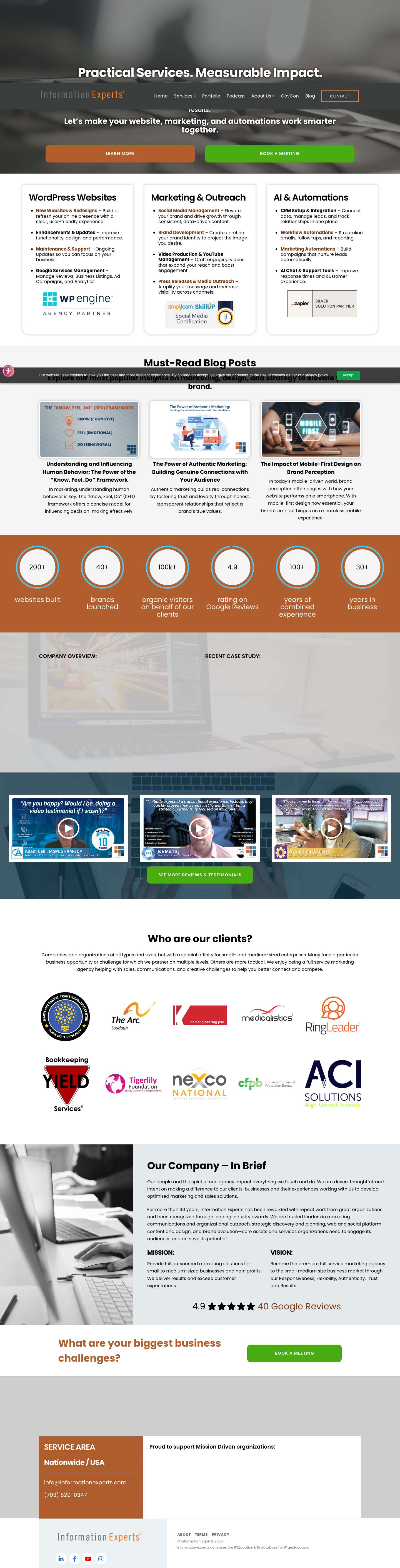 Information Experts - Full Service Marketing Agency - Full Screenshot