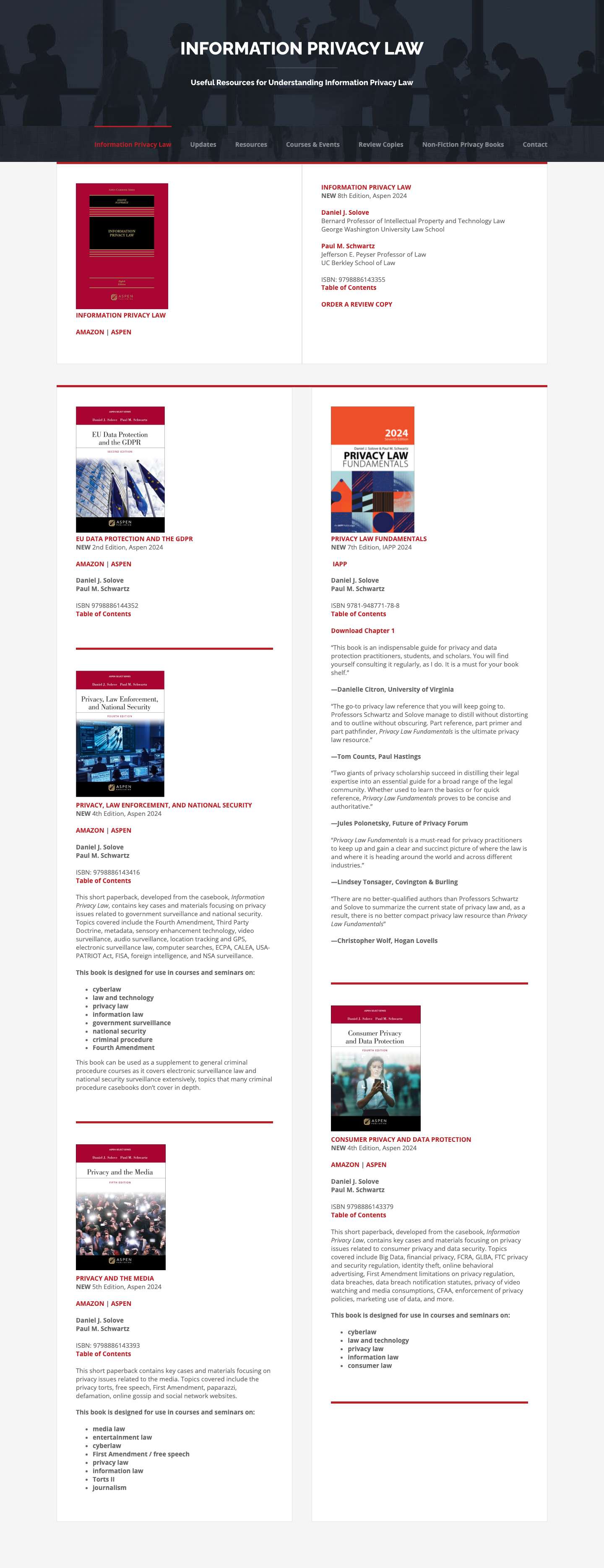 The Textbooks - Information Privacy Law - Full Screenshot