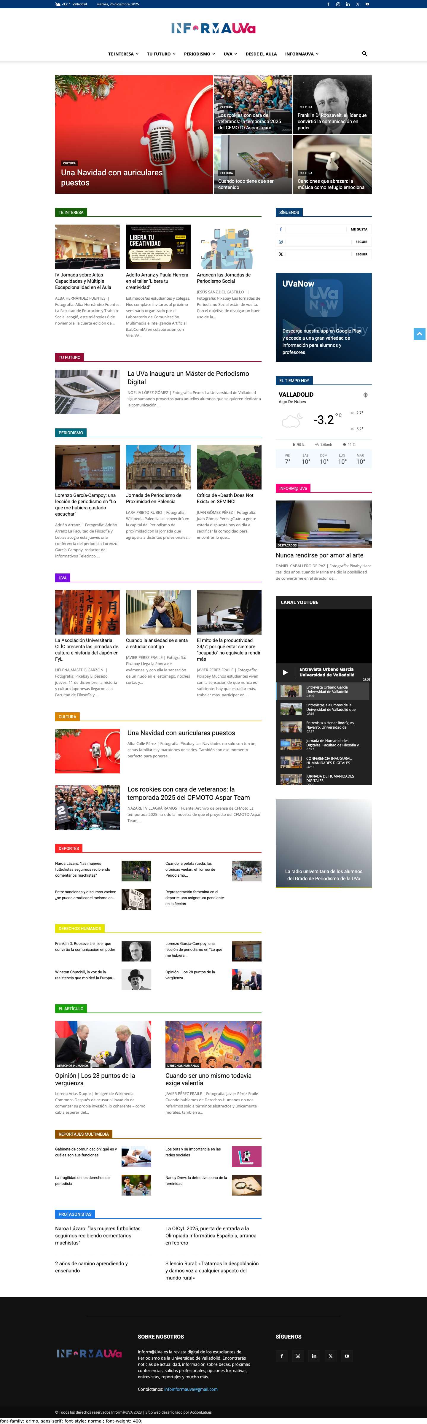 Inform@UVA | El periódico de los estudiantes de la UVA - Full Screenshot