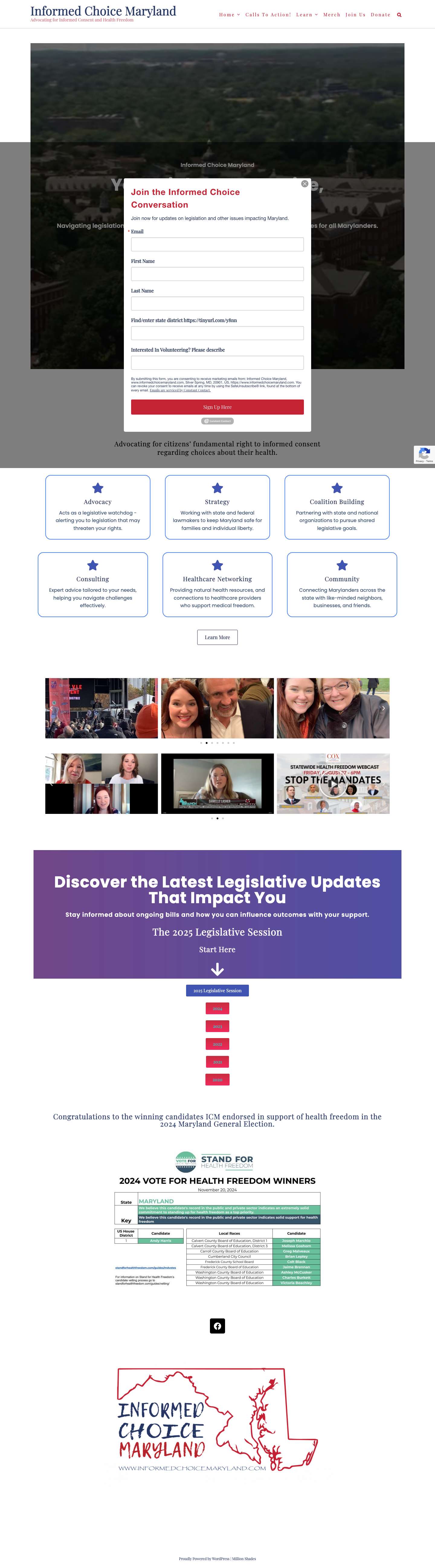 Informed Choice Maryland – Advocating for Informed Consent and Health Freedom - Full Screenshot