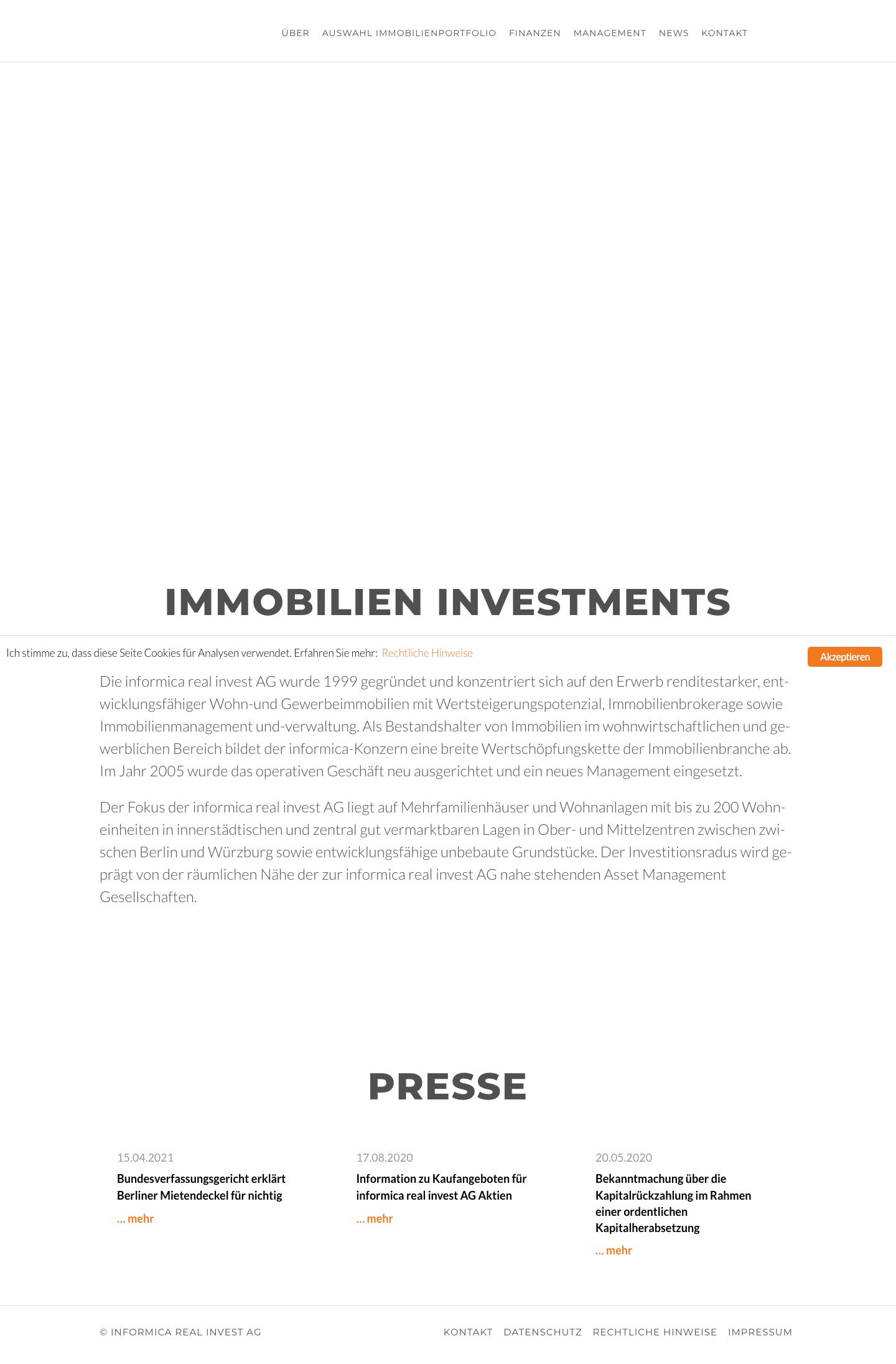 Informica - real Invest AG - Full Screenshot