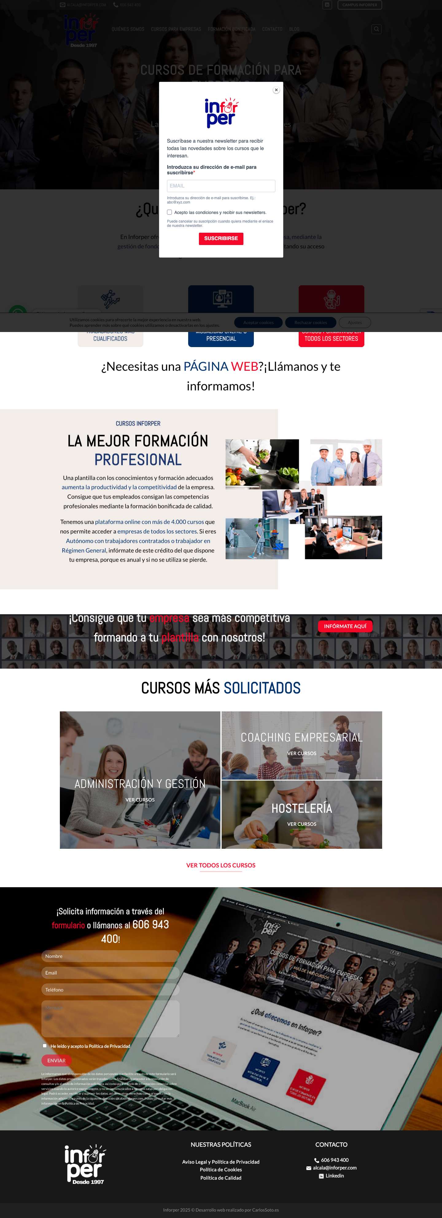 Inforper - Cursos Bonificados para Empresas - Full Screenshot