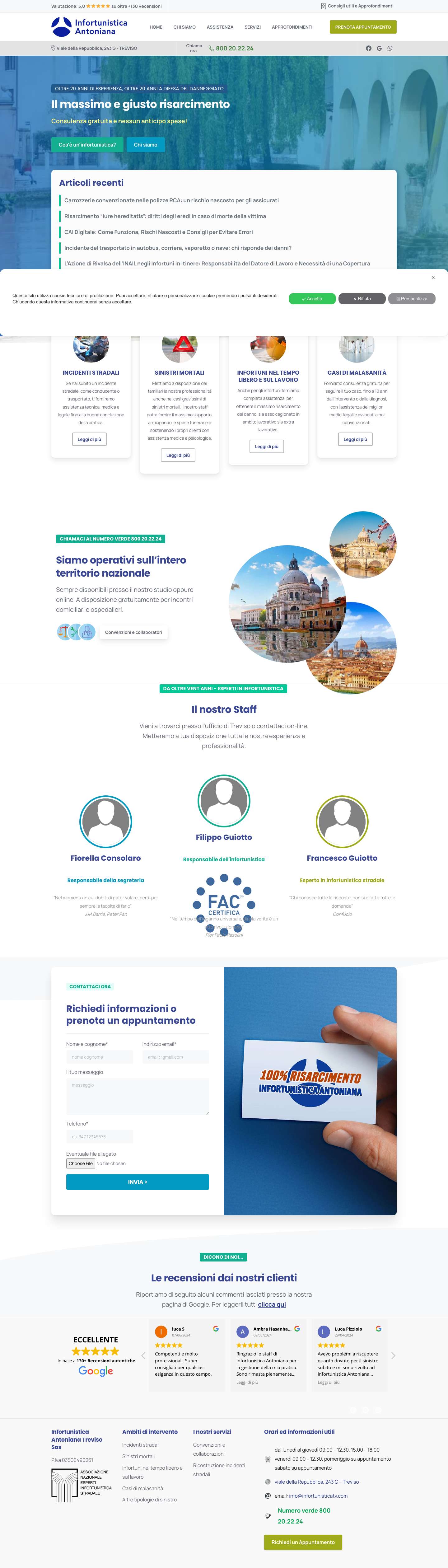 Infortunistica Antoniana a Treviso - Infortunistica TV - Full Screenshot