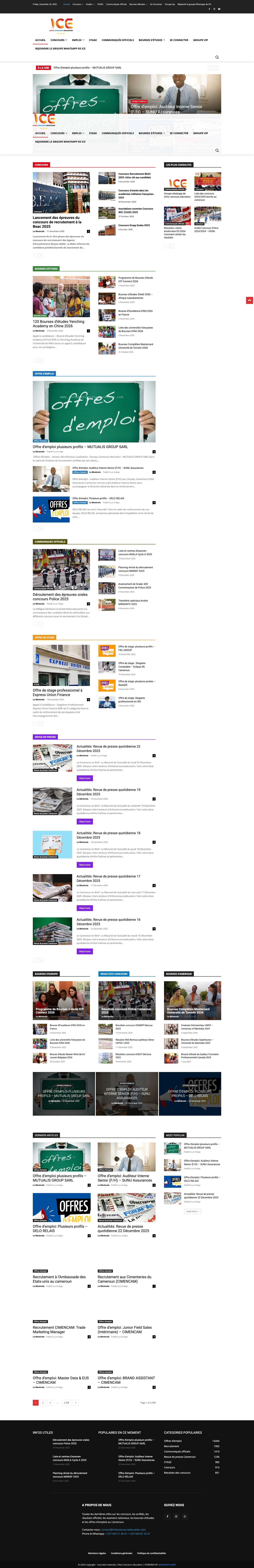 Infos Concours Education - Full Screenshot