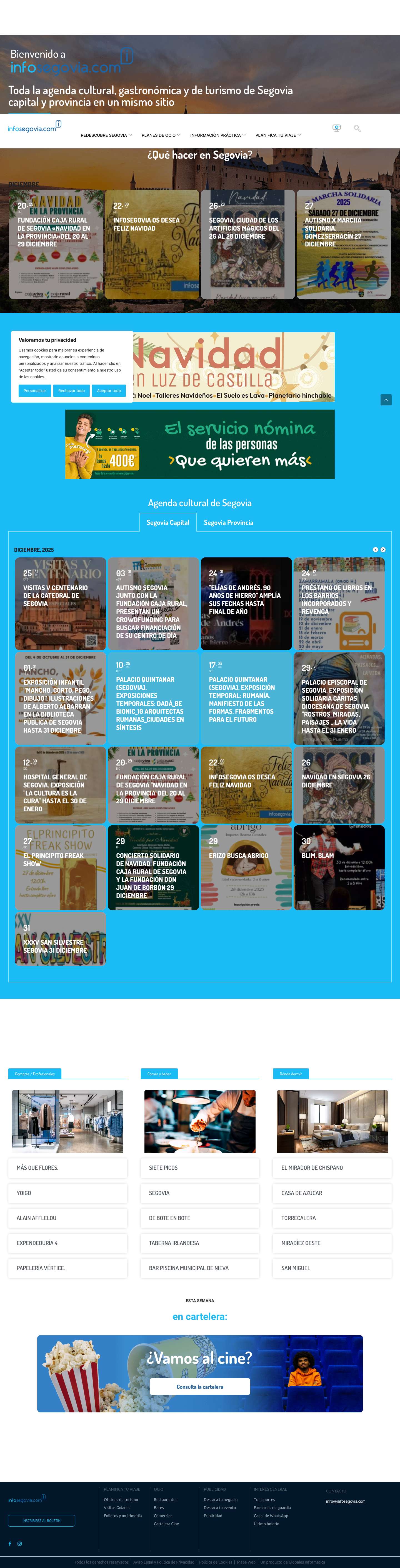 Información de ocio y turismo de Segovia | Infosegovia.com - Full Screenshot