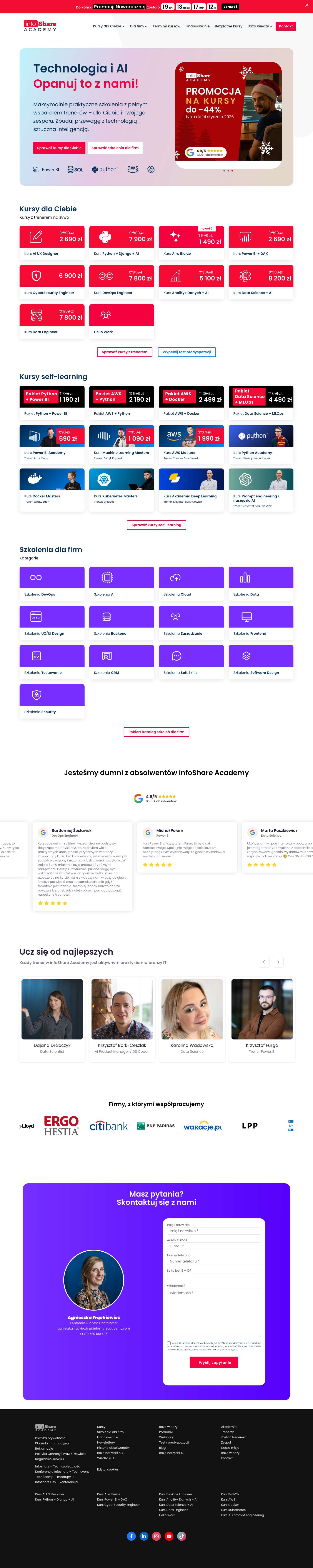 infoShare Academy – kursy IT dla Ciebie i Twojego zespołu - Full Screenshot
