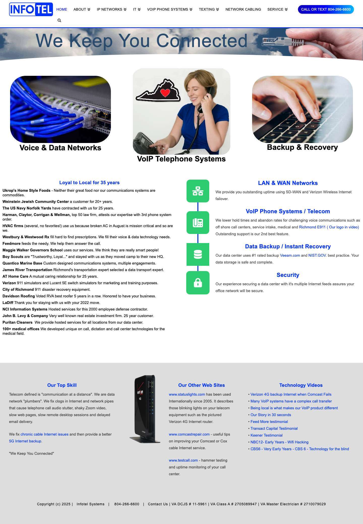 VoIP Telephones and IP Networks. We Keep You Connected - Full Screenshot